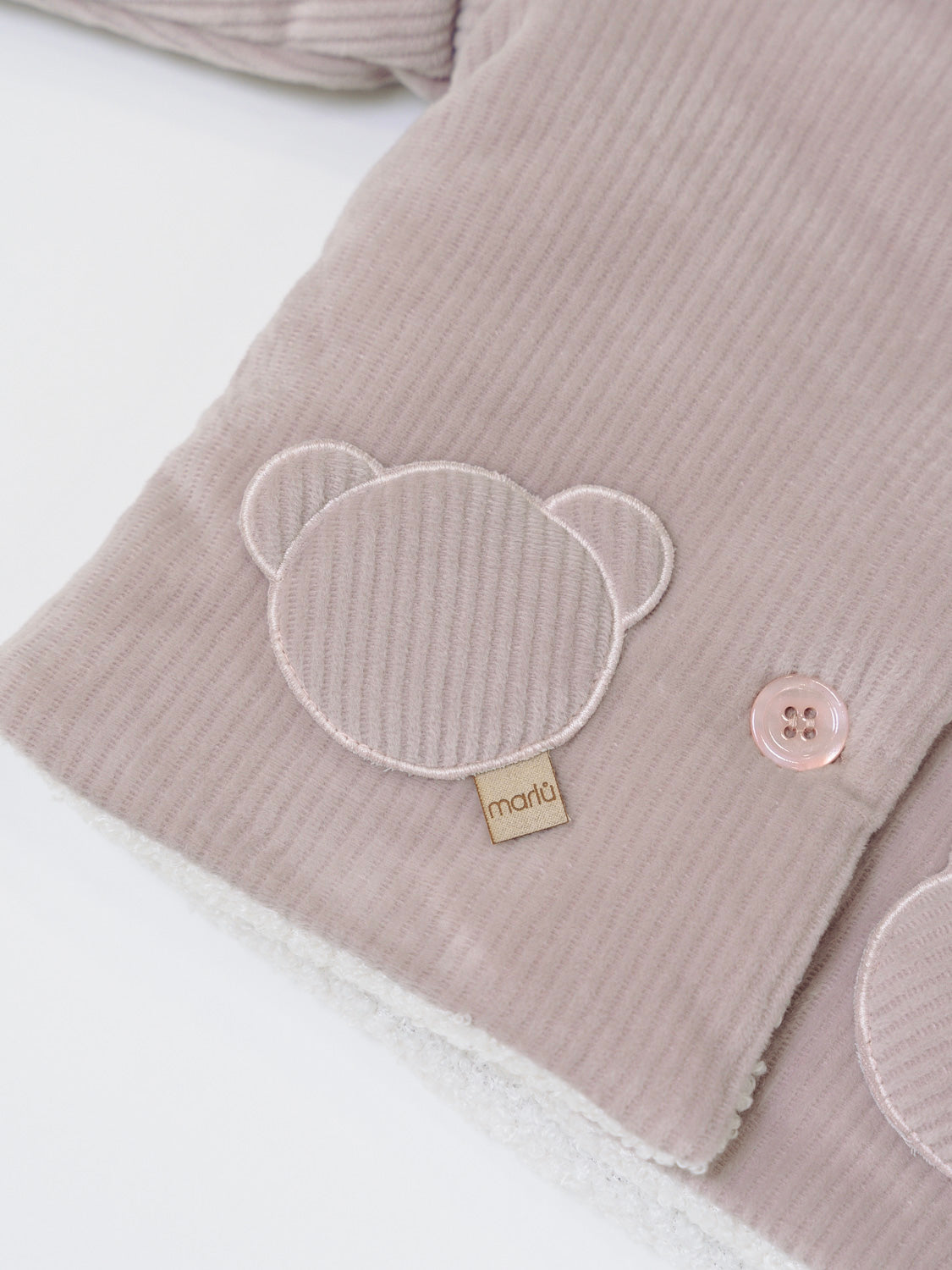 Cappottino con Cappuccio Orsetto Bimba ROSA IN5940/R - NANU' BABY