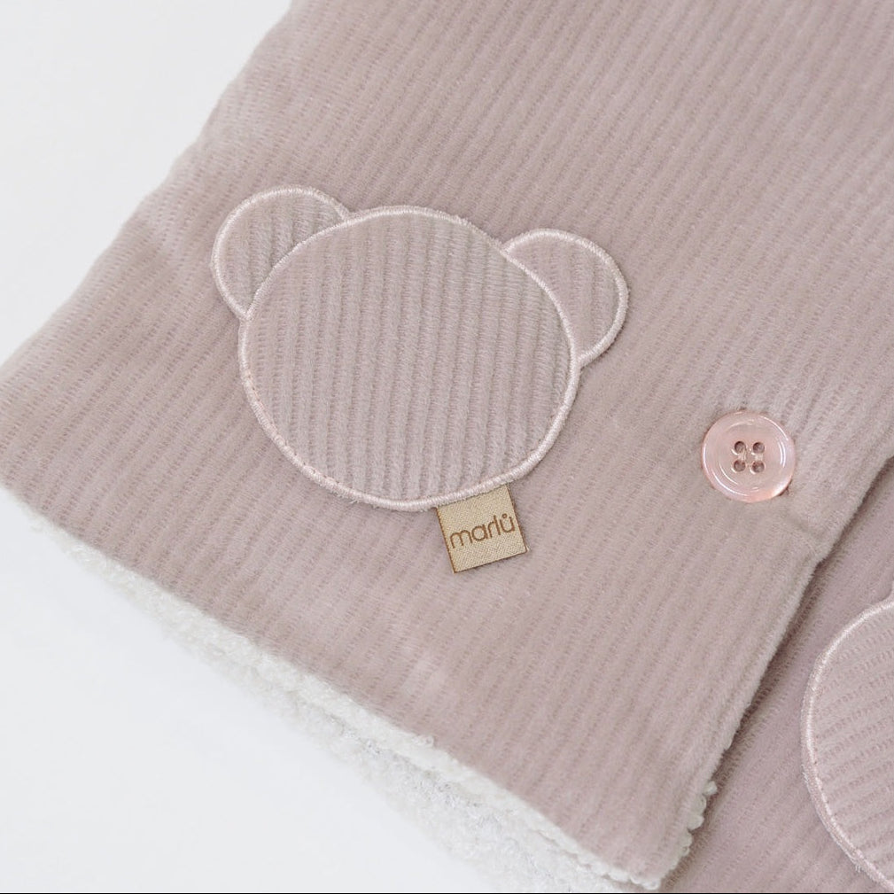 Cappottino con Cappuccio Orsetto Bimba ROSA IN5940/R - NANU' BABY