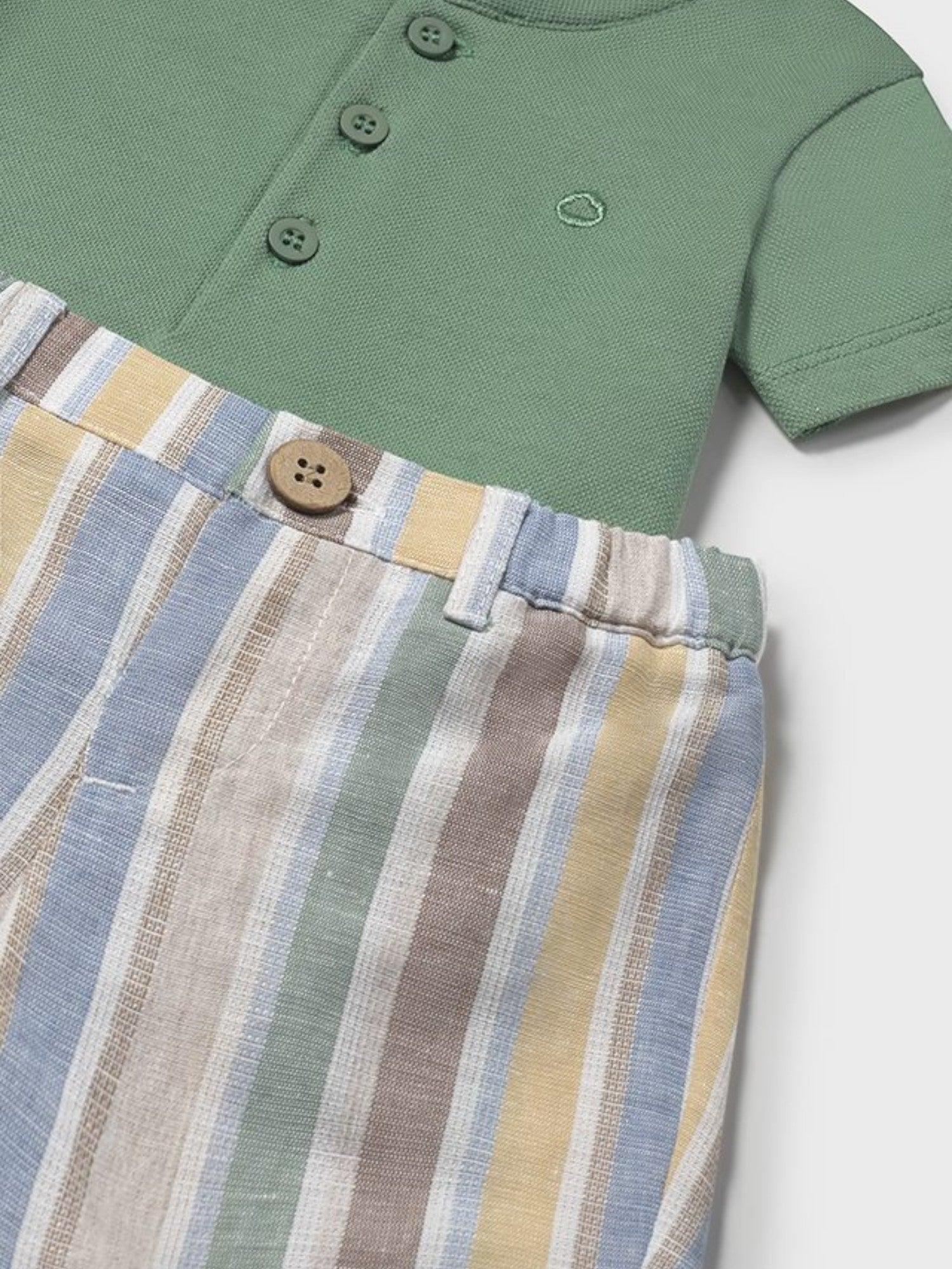 Completo pantalone corto e polo Bimbo VERDE 1217 /V - NANU' BABY