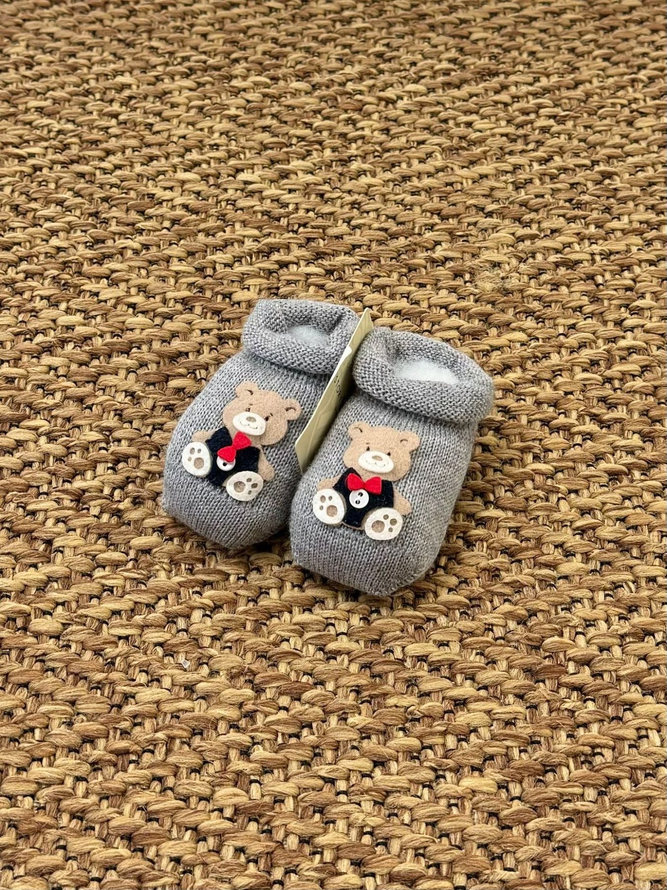 Babbucce Orsetto Neonato GRIGIO 3235 - NANU' BABY