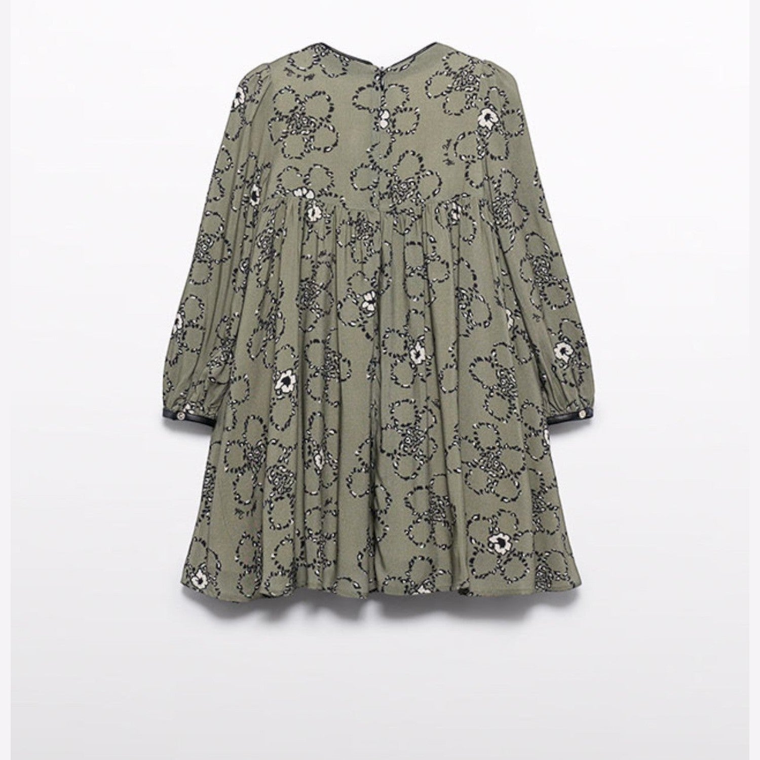 Abito viscosa stampato Bimba Verde 5536/6 - NANU' BABY