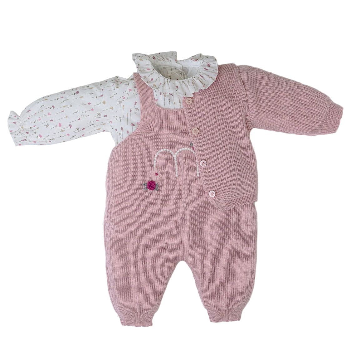 Completo lana rosa marsala Neonata ROSA IN1431/R - NANU' BABY