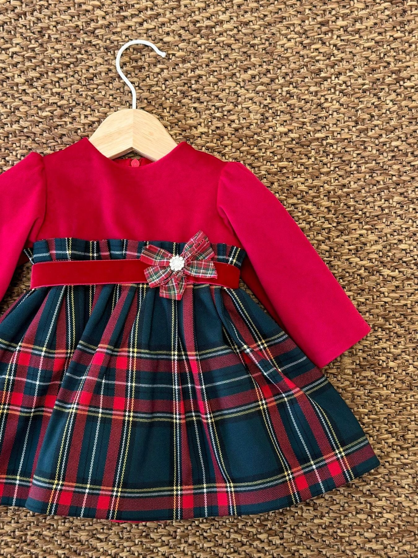 Abito Tartan Bimba ROSSO IK312ML - NANU' BABY