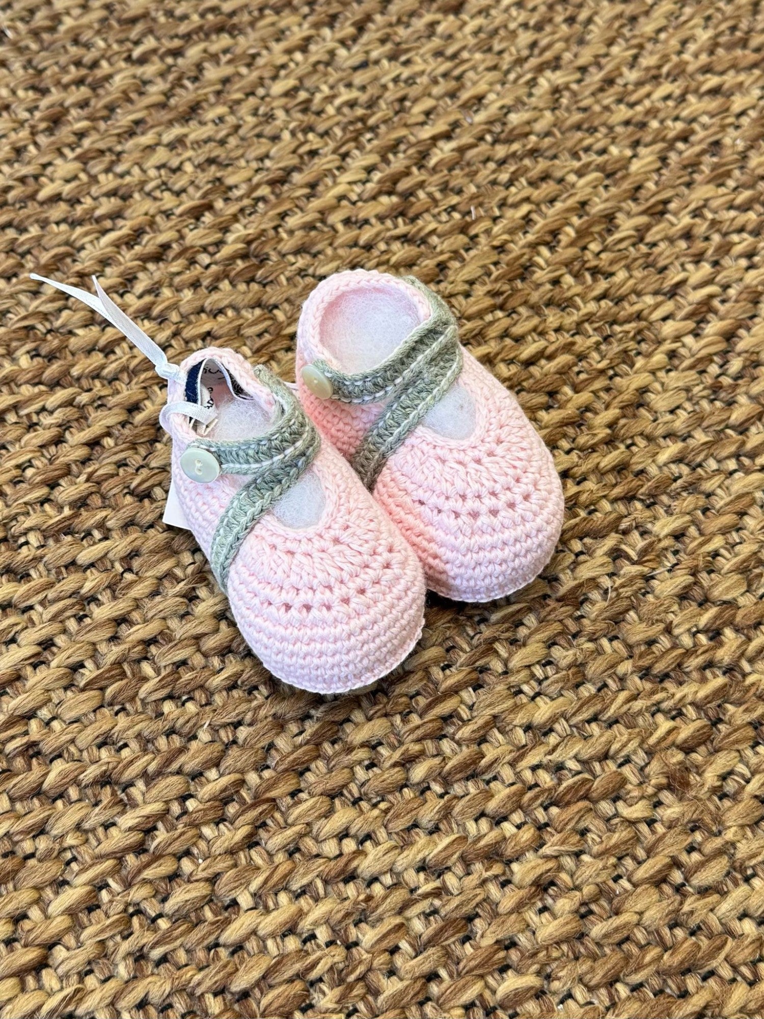 Babbucce ricamate a mano Neonata ROSA BRINDISI 1442 - NANU' BABY