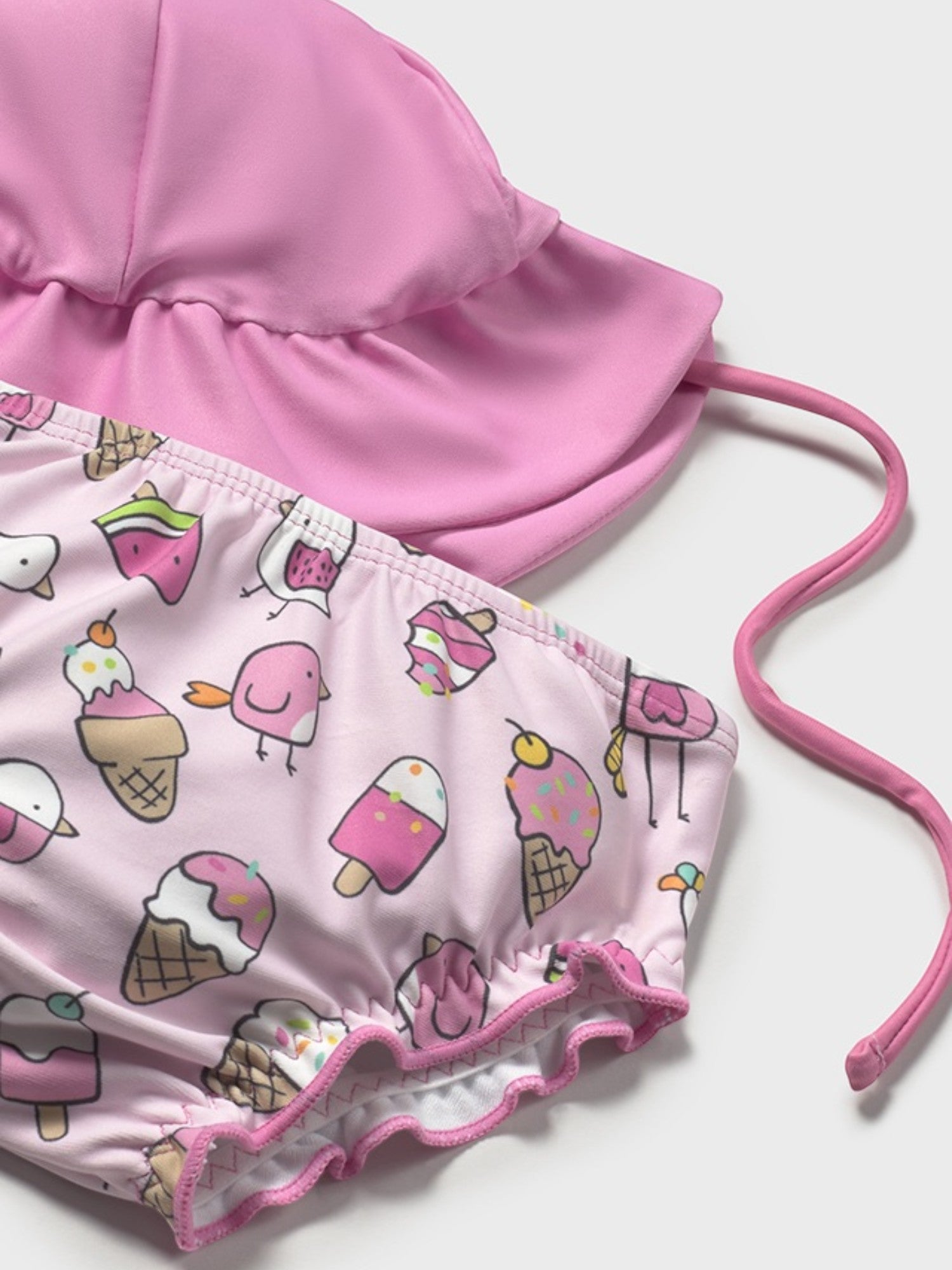 Completo costume da bagno e cappello Bimba ROSA 1668 /R - NANU' BABY