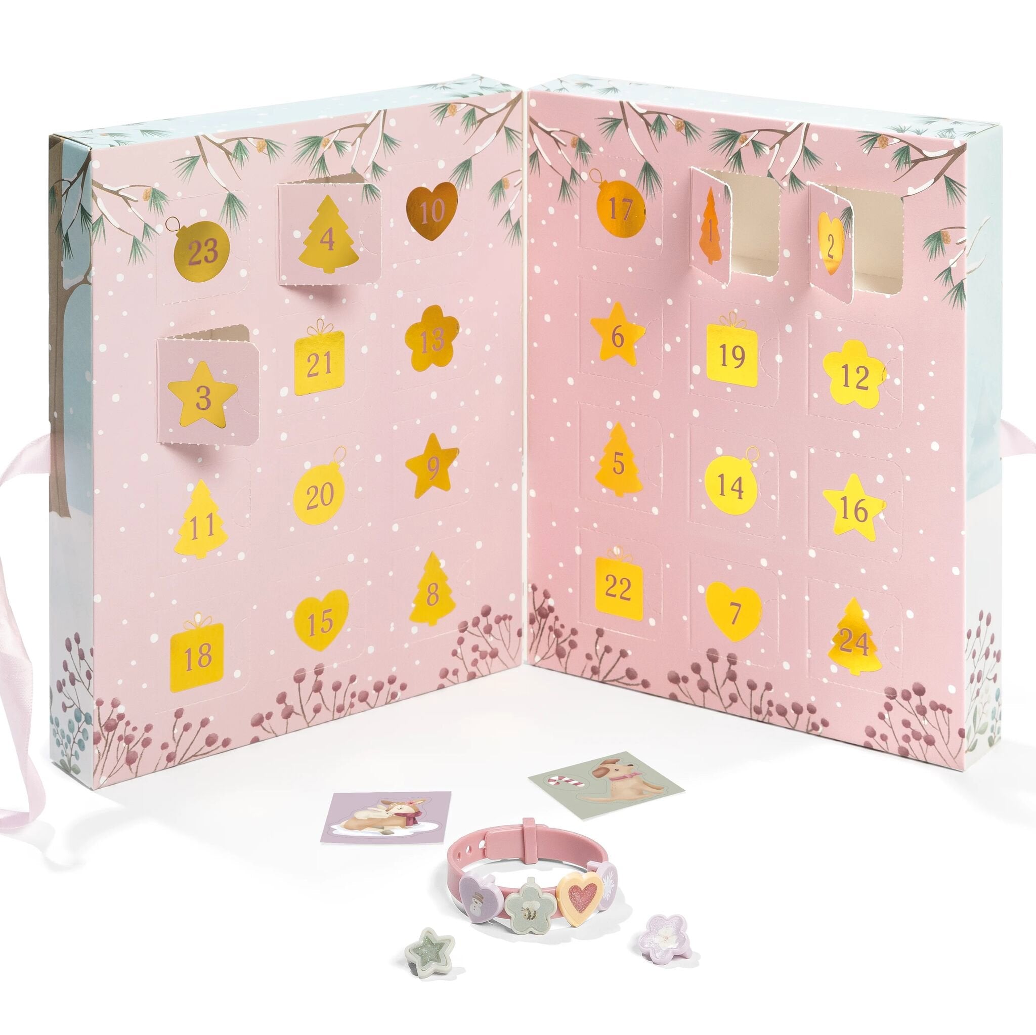 Calendario dell'avvento con regali (braccialetti, charms e stickers) Multicolore 126664