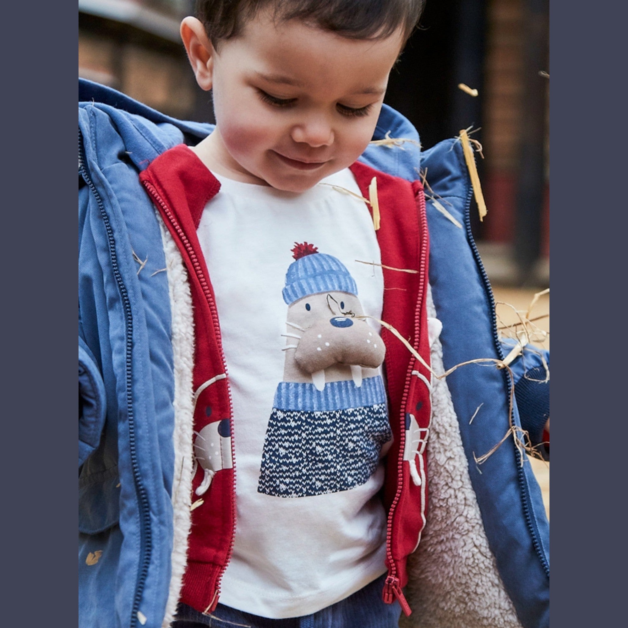 Camicia m/l applic animale Bimbo PANNA 2070/65 - NANU' BABY