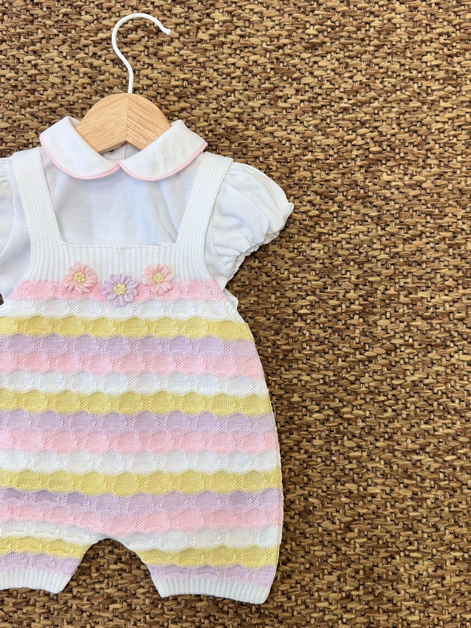 Completo Salopette e body m/c Bimba BIANCO EB1530/G - NANU' BABY