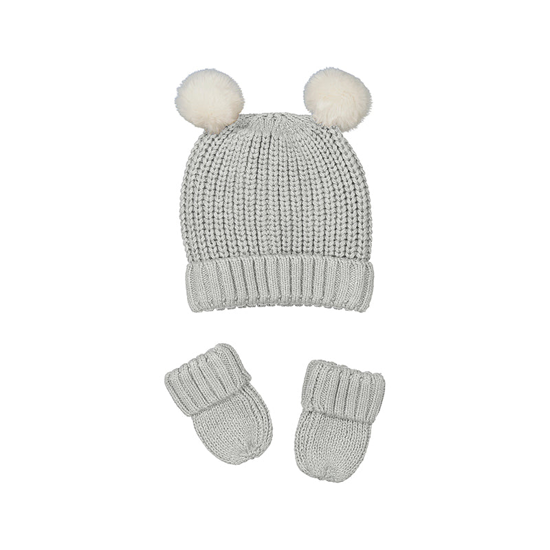 Compl. cappello, guanti trico GRIGIO 1J-9766/GR - NANU' BABY