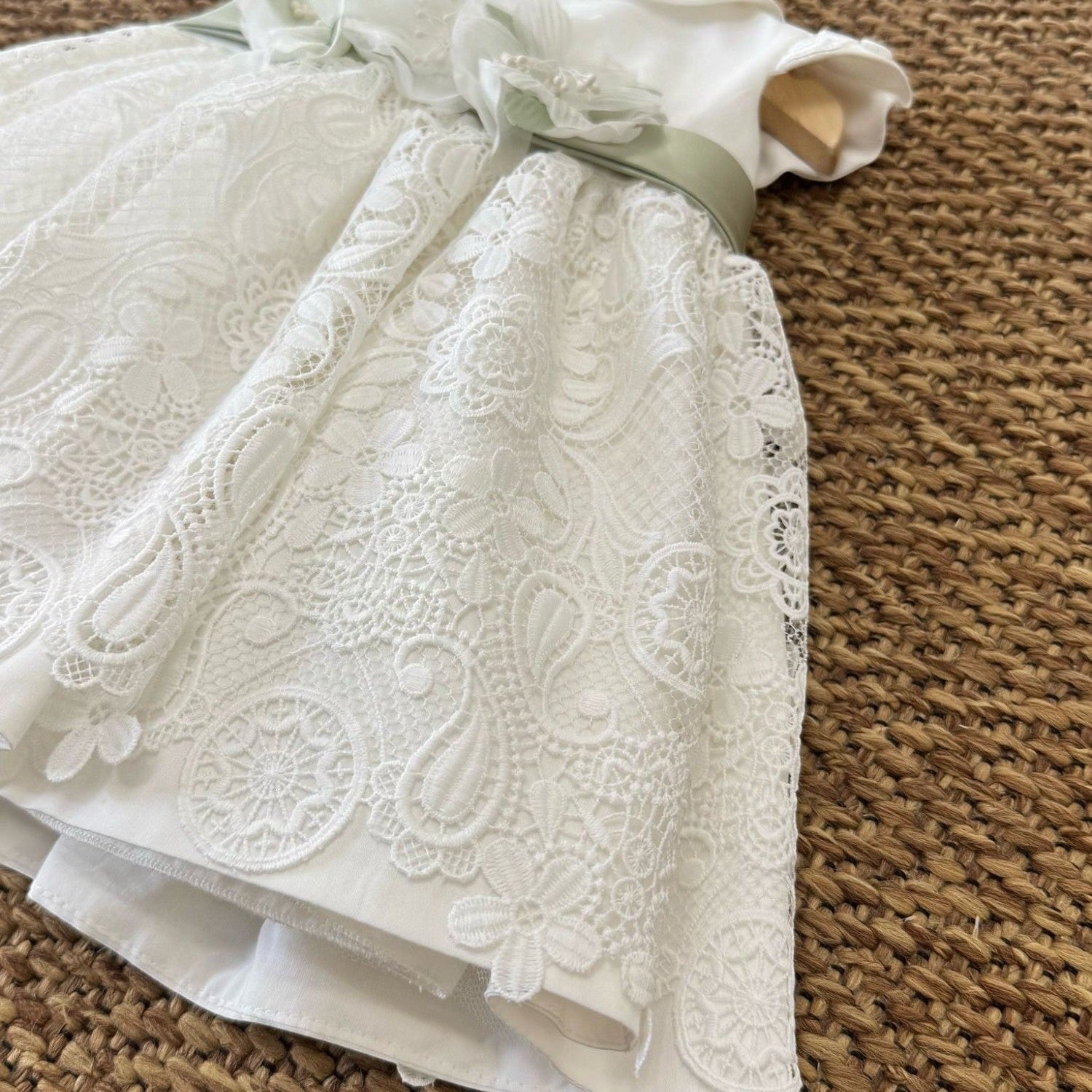 Abito Cerimonia Macramè Bimba BIANCO FB081 - NANU' BABY