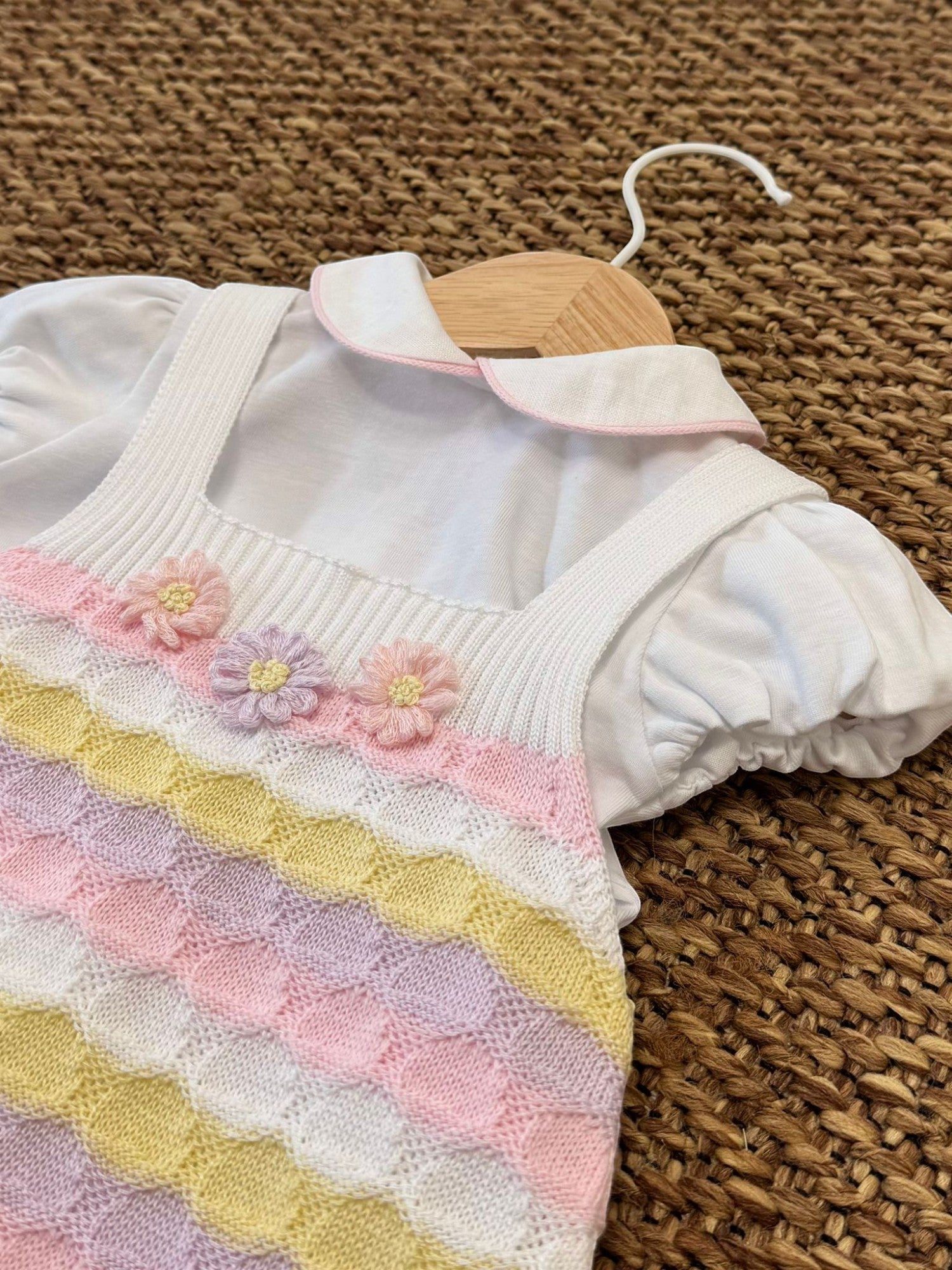 Completo Salopette e body m/c Bimba BIANCO EB1530/G - NANU' BABY