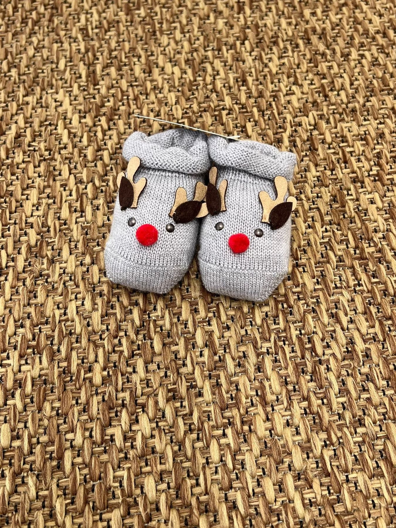 Babbucce Renna con sciarpa Neonato GRIGIO 3213/N4 - NANU' BABY