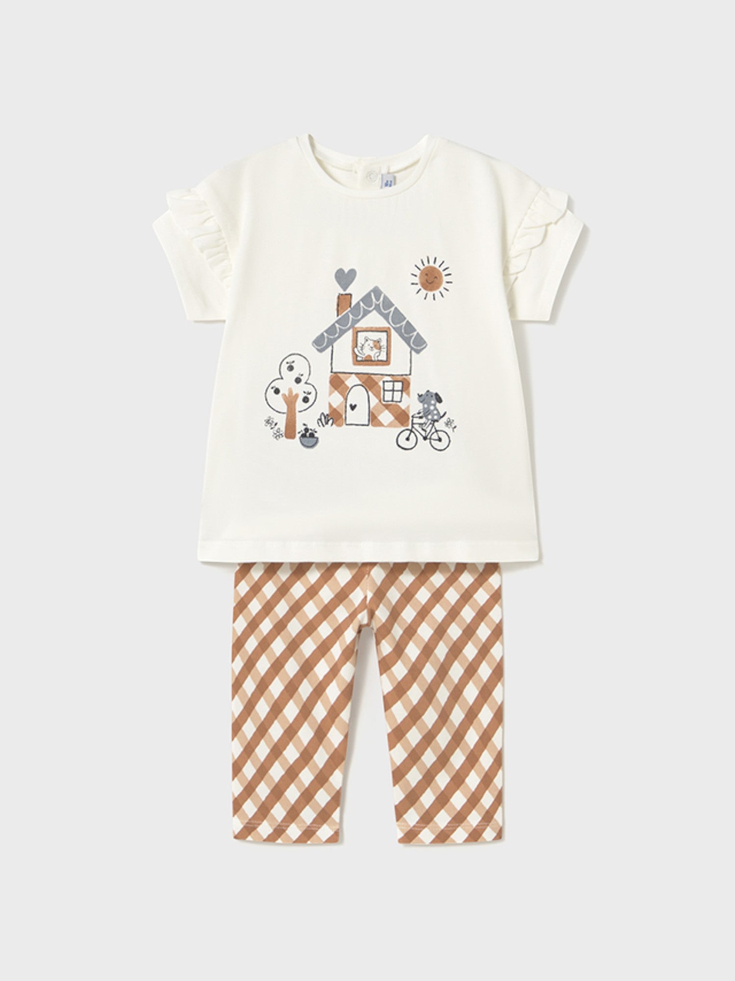 Comp.leggings stampato Bimba MARRONE 1739/39 - NANU' BABY