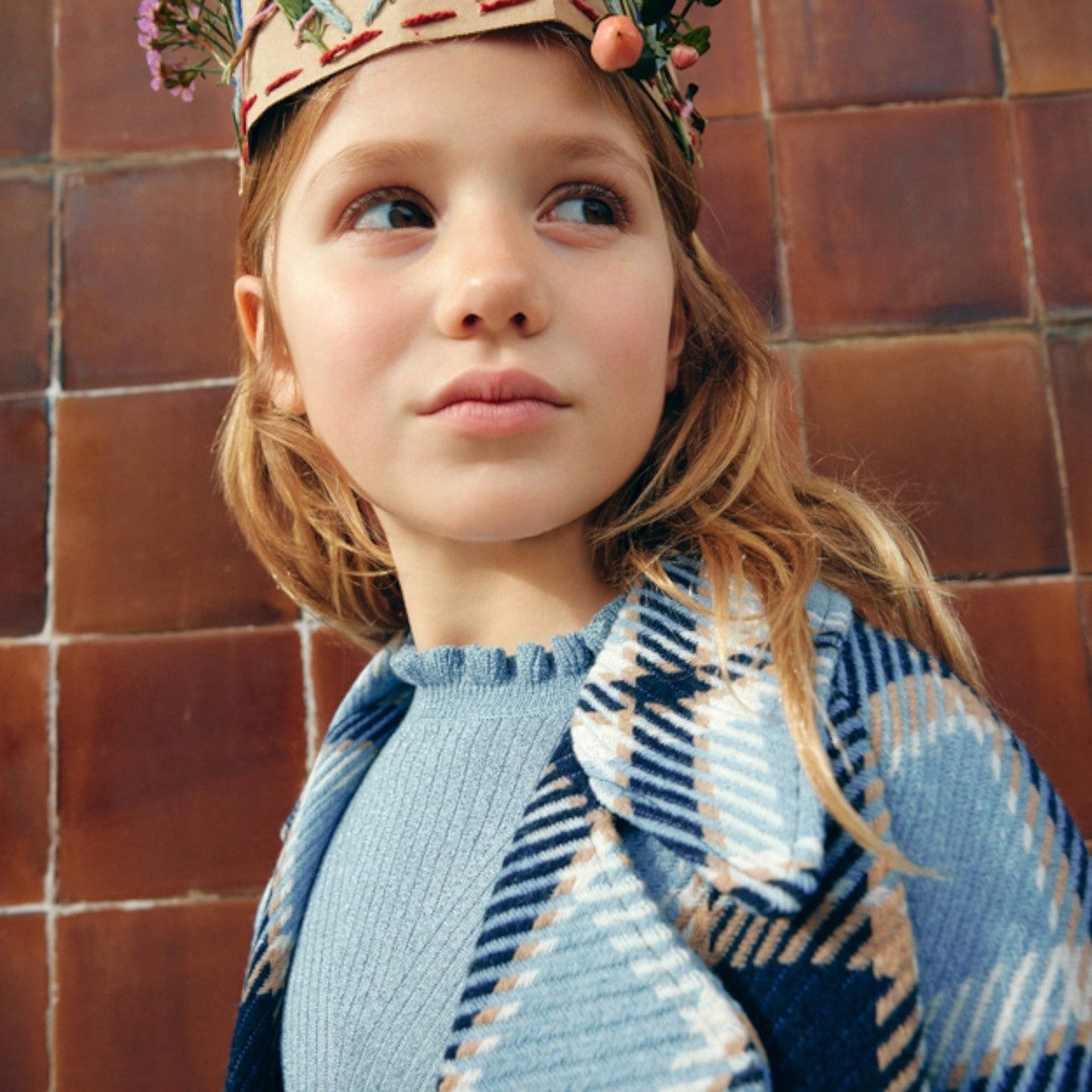Cappotto a quadri Bimba CIELO 5845/4 - NANU' BABY