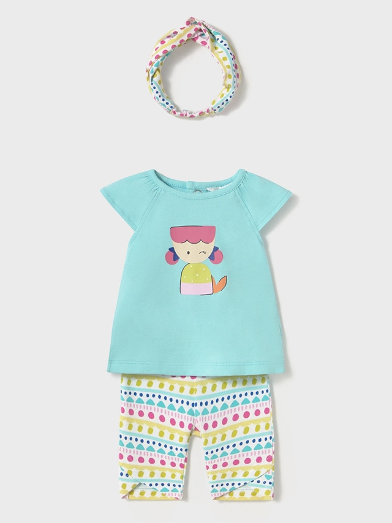Completo leggings capri e cerchietto Bimba VERDE 1763 - NANU' BABY