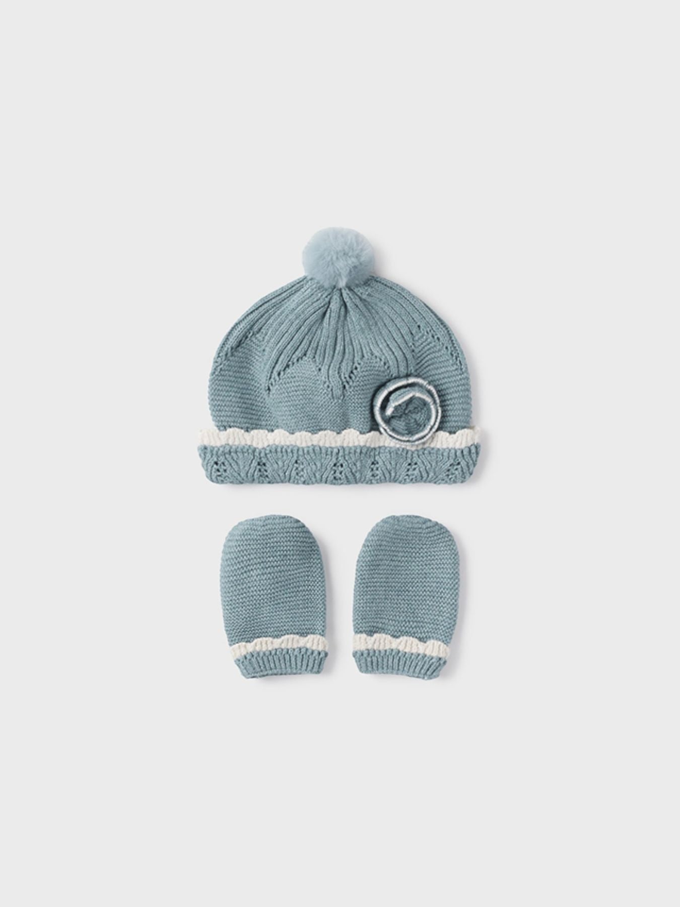 Compl. cappello e manopola VERDE 2D-9767/V - NANU' BABY