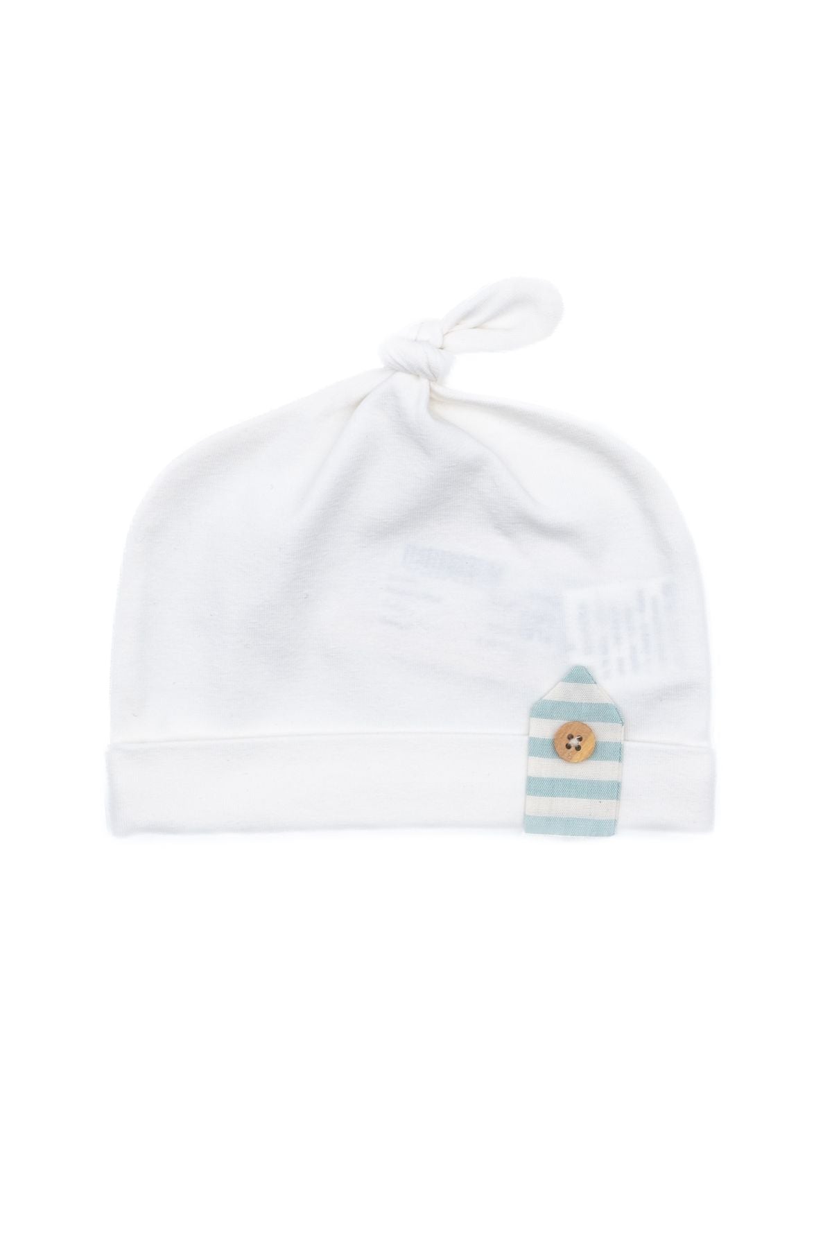 Cuffia Bottoncino Neonato PANNA EL5173/V - NANU' BABY