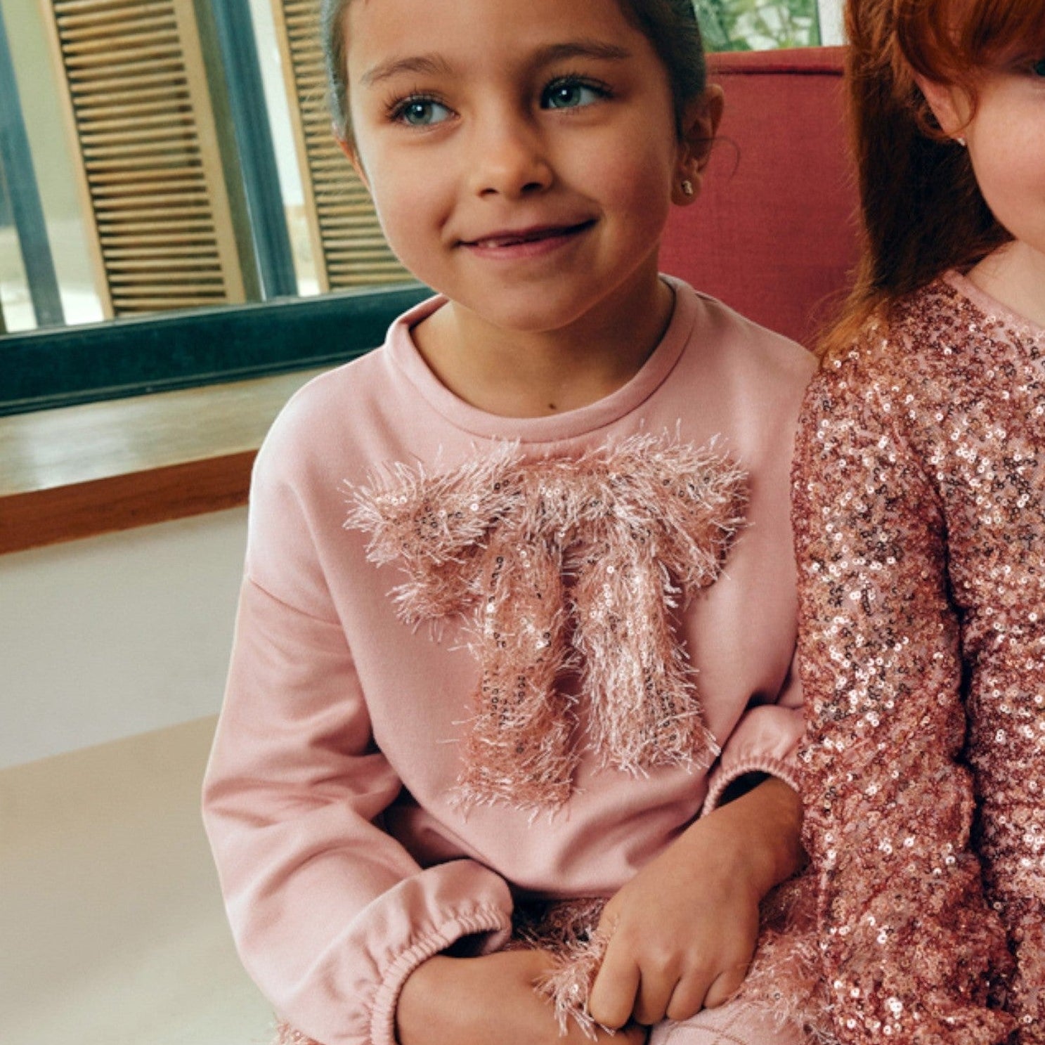 Compl. gonna frange lustrini Bimba Rosa 5539/8 - NANU' BABY