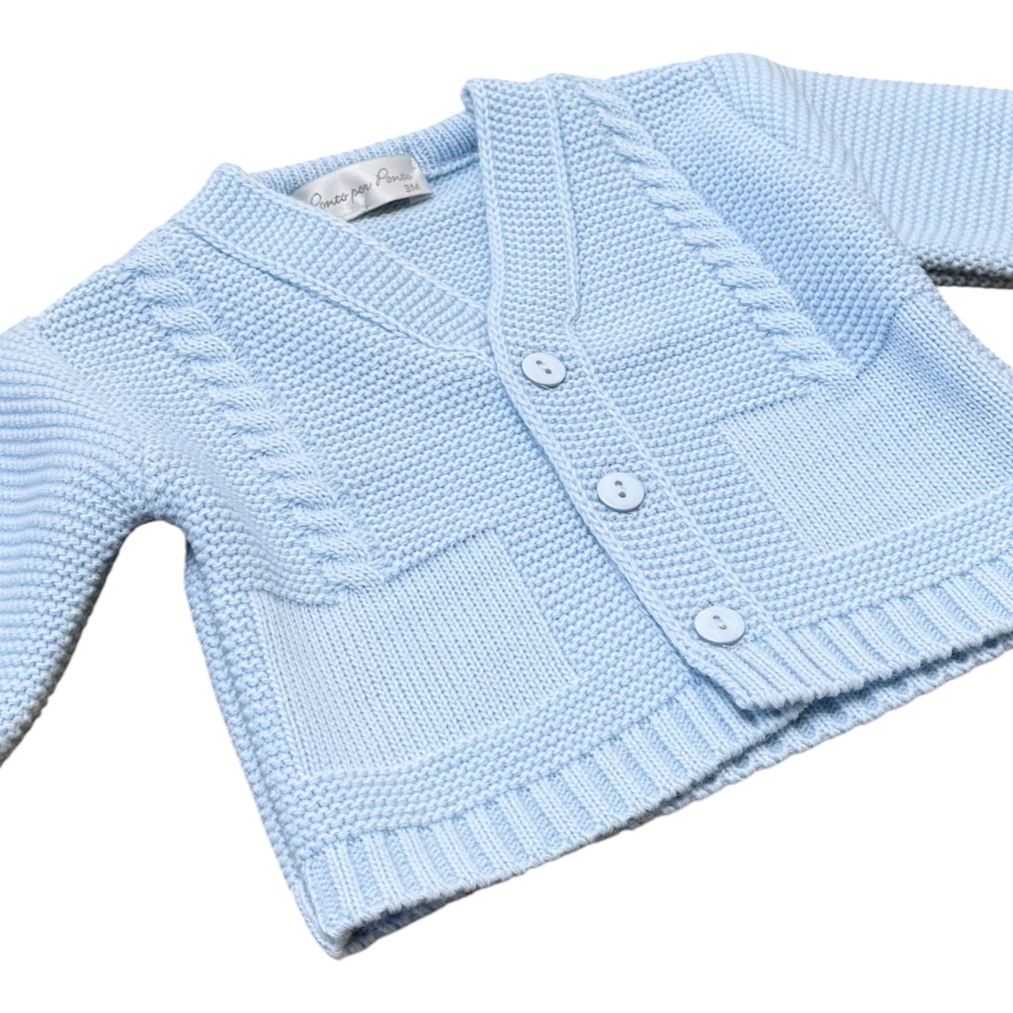 Boy's Ceremony Jacket, Cotton Blend, Sky Blue - PONTO POR PONTO 3/880