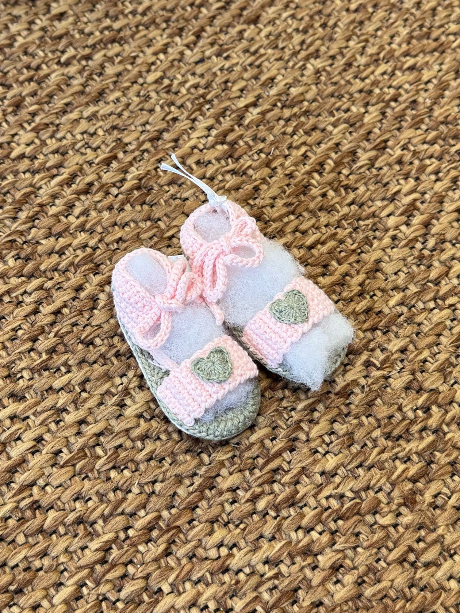 Sandalino ricamato a mano Neonata ROSA BRINDISI 3103 - NANU' BABY