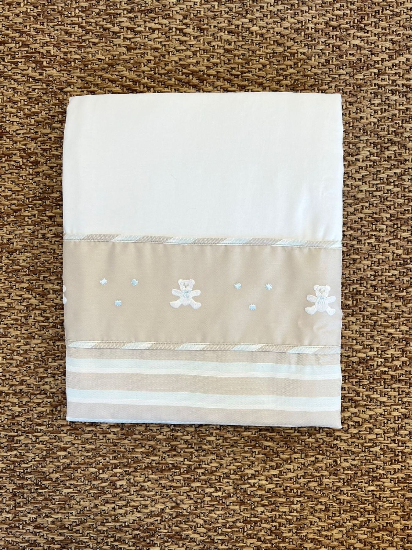 Coperta Orsetto righe Neonato BIANCO EP6781 - NANU' BABY