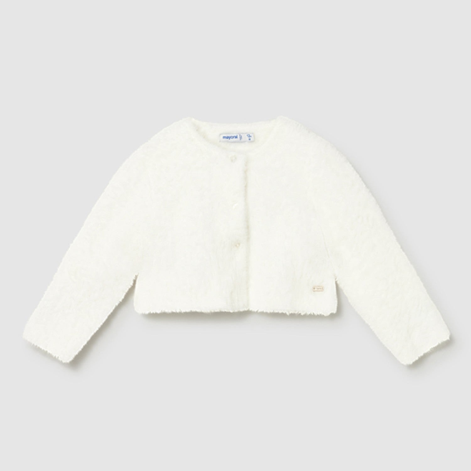 Cardigan Bambina Pellicciotto Ecru MAYORAL NANÙ BABY