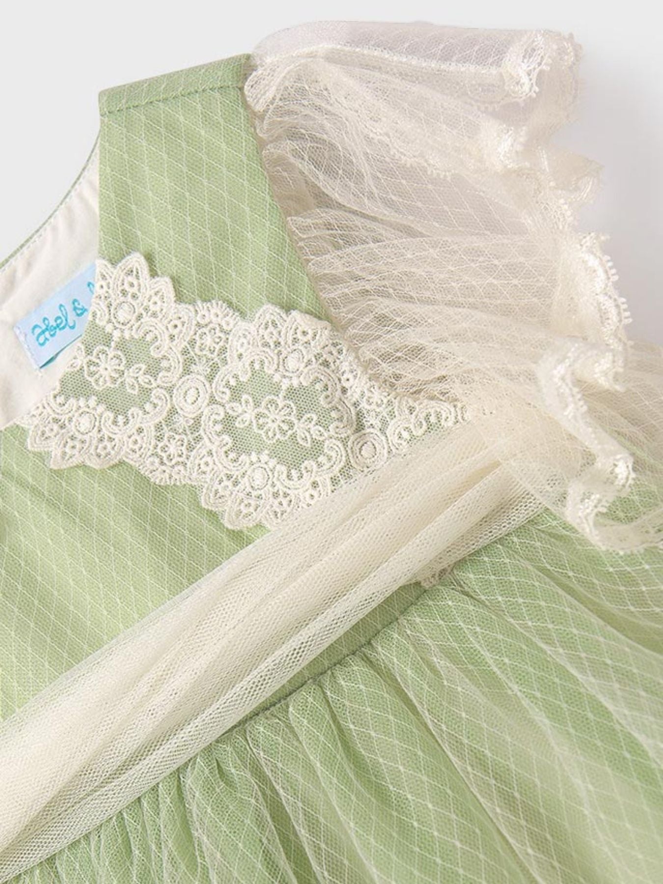 Abito tulle rombi Bimba VERDE 5005 - NANU' BABY
