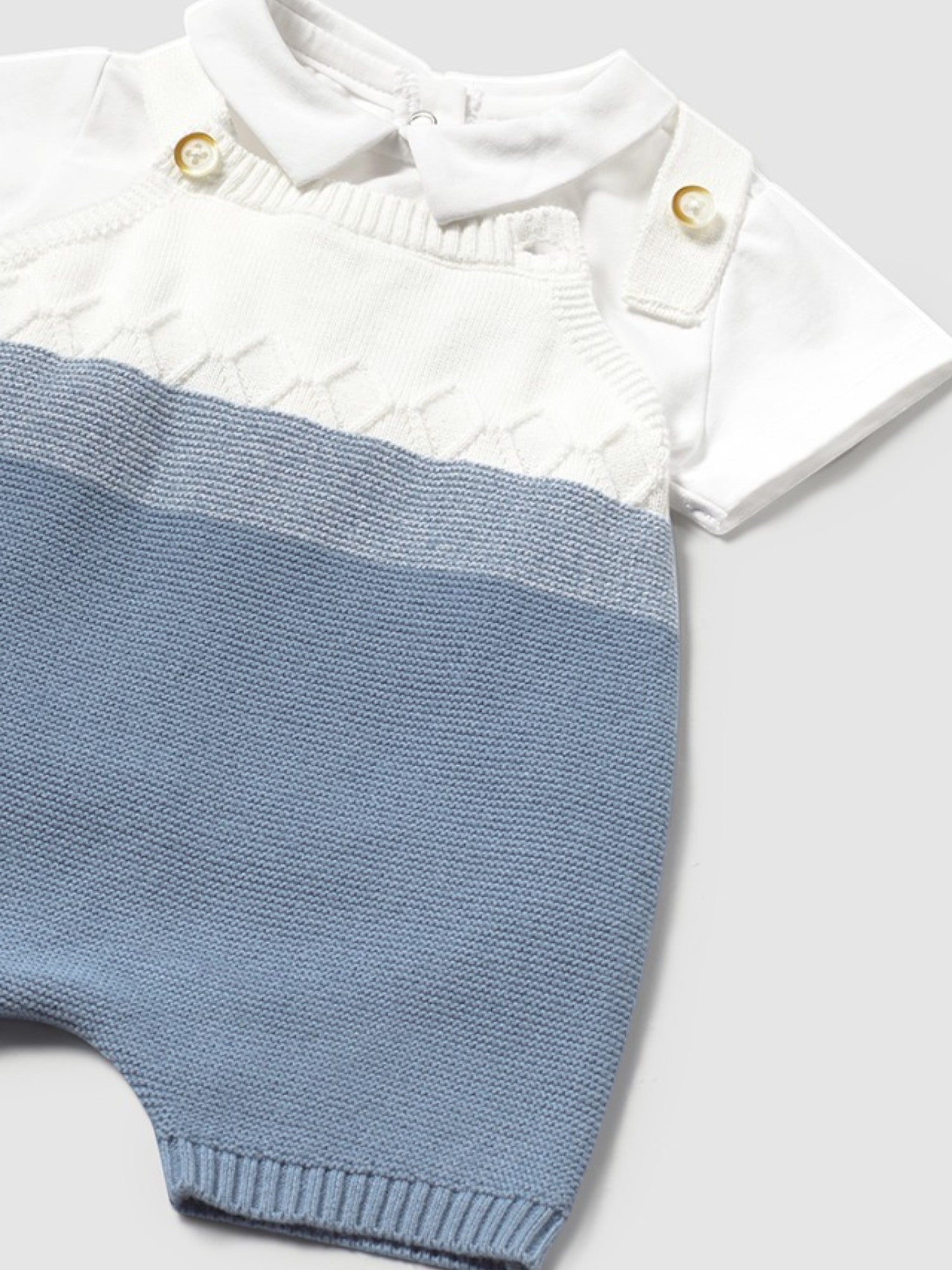 Completo salopette tricot Bimbo AZZURRO 1607 /A - NANU' BABY