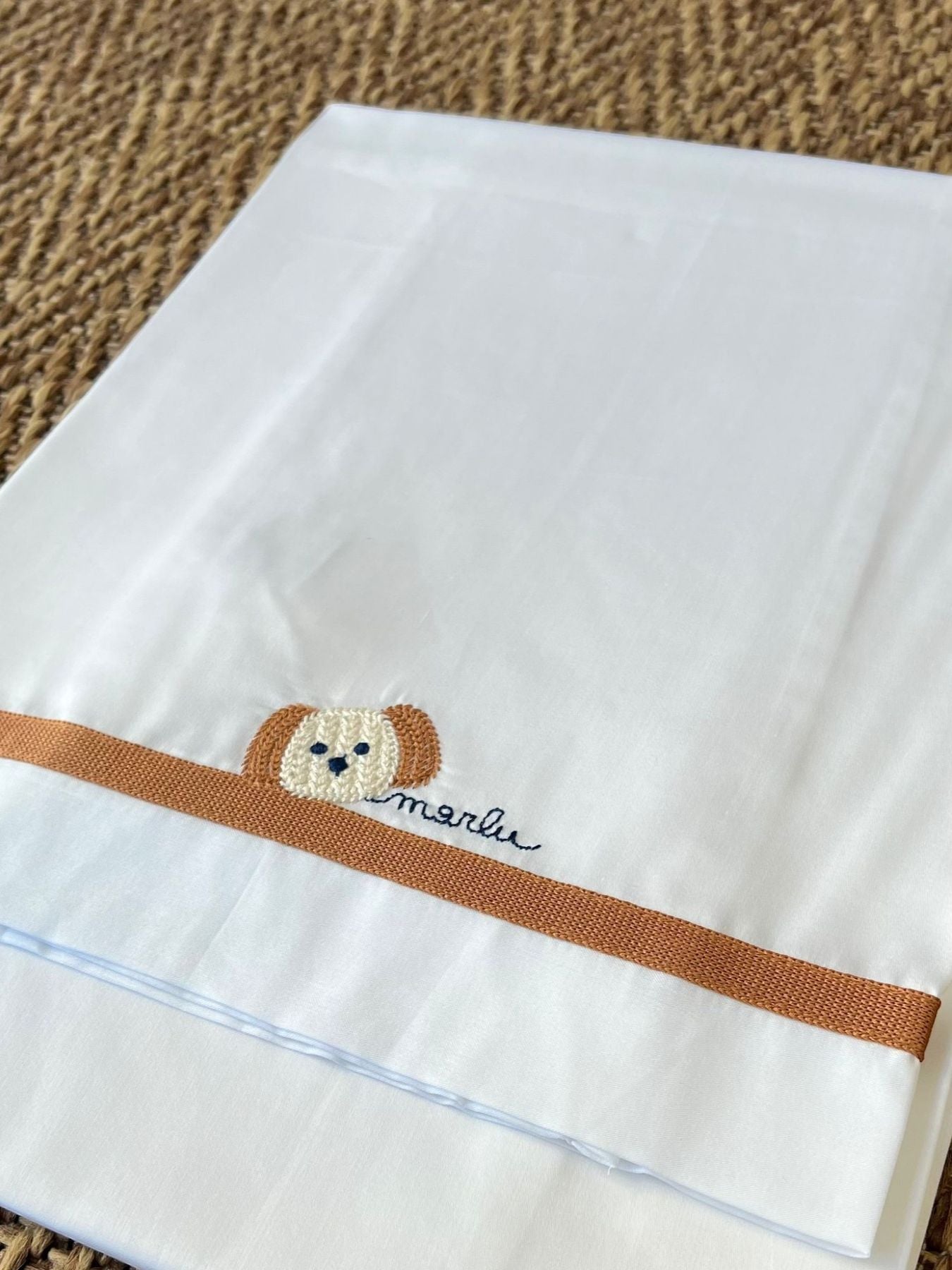 Lenzuolino Cagnolino Neonato BIANCO EP63LE - NANU' BABY