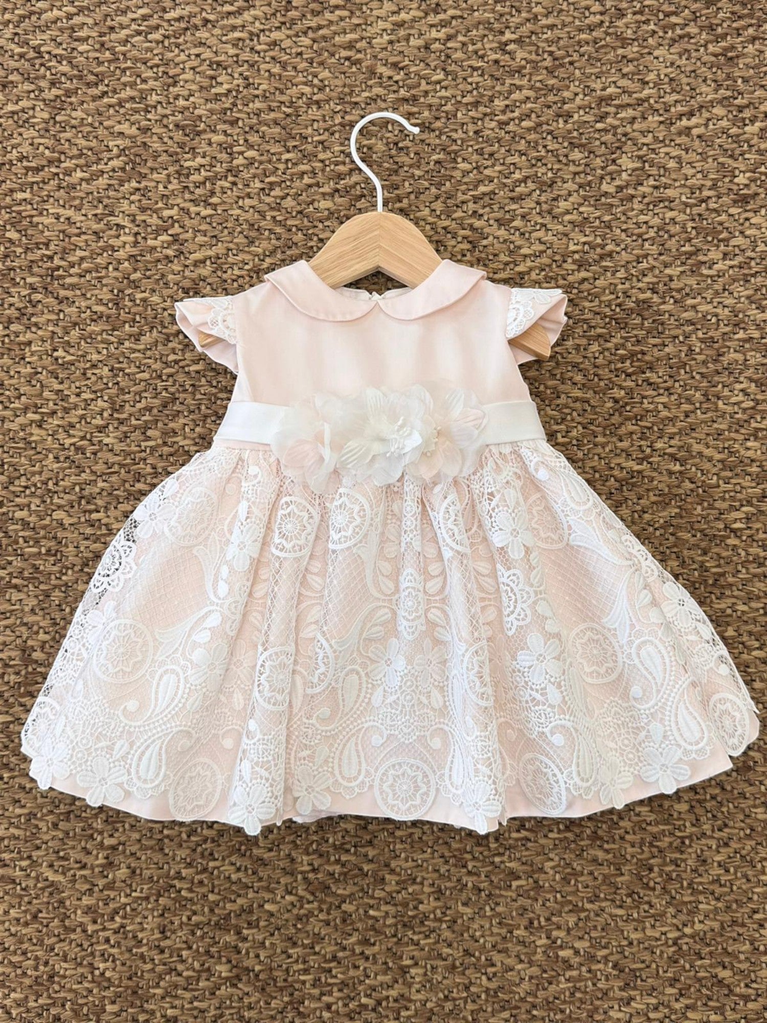 Abito Cerimonia Macramè Bimba ROSA FB081/R - NANU' BABY