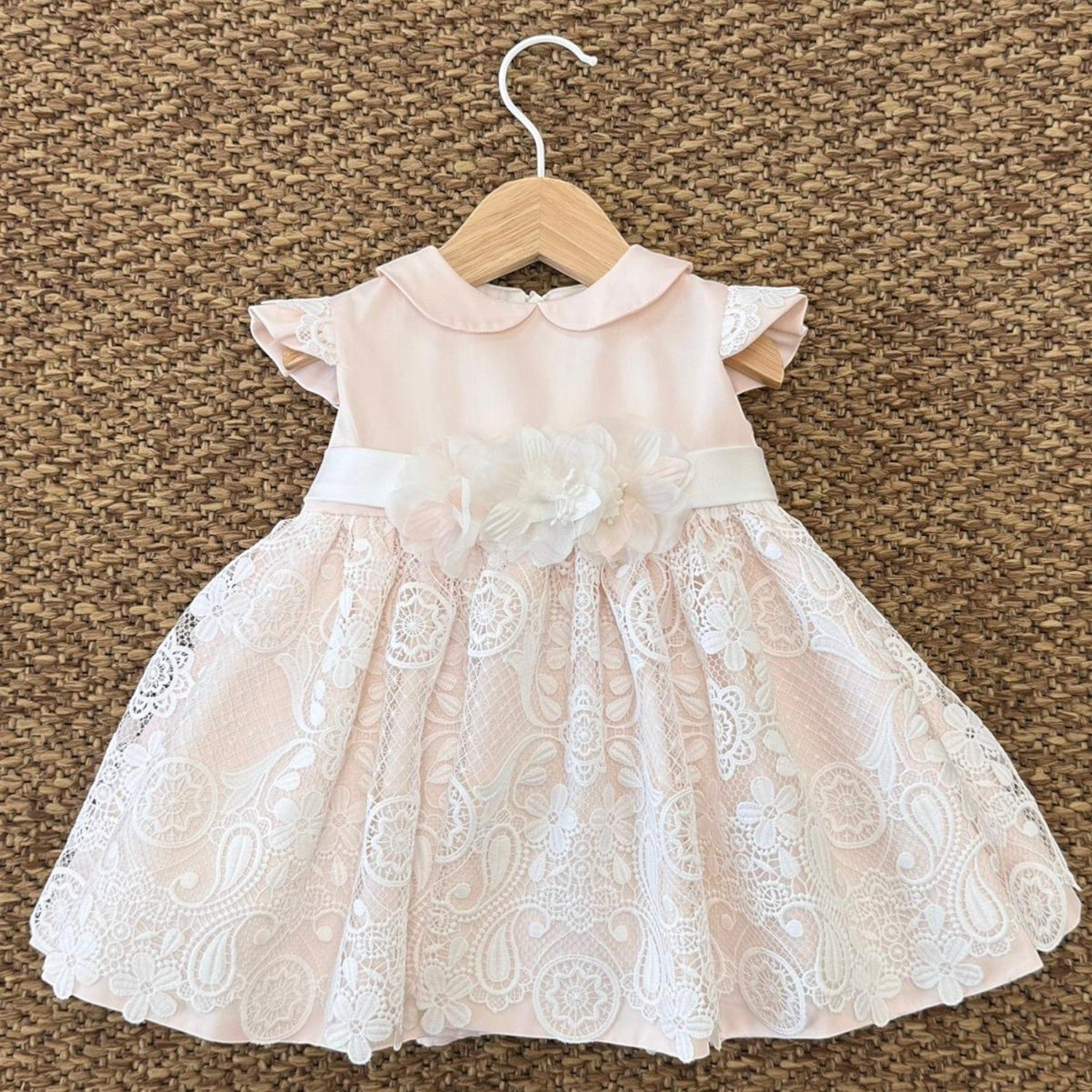 Abito Cerimonia Macramè Bimba ROSA FB081/R - NANU' BABY