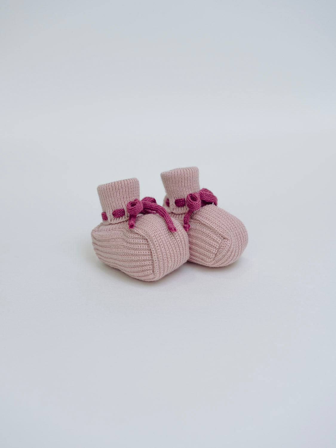 Babbucce lana rosa marsala fiori Neonata ROSA IN14S/R - NANU' BABY
