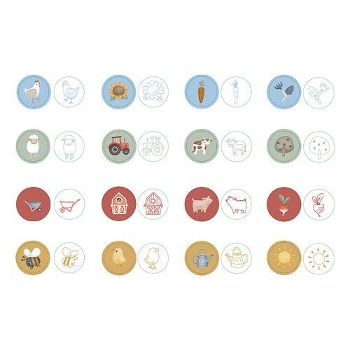 Set 16 timbrini Little Farm MULTICOLORE 126008 - NANU' BABY