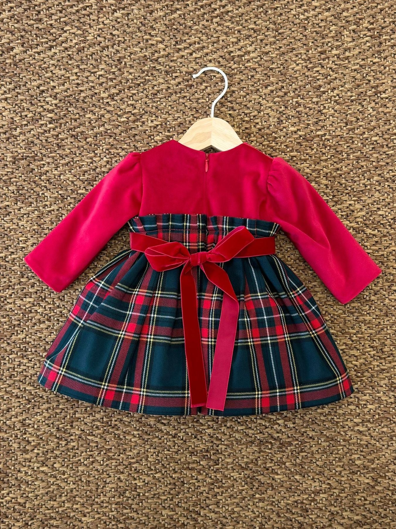 Abito Tartan Bimba ROSSO IK312ML - NANU' BABY