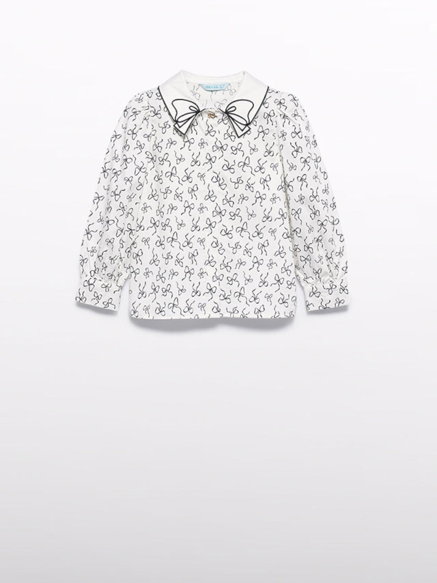 Blusa popelin satinato fiocco Bimba PANNA 5613/3 - NANU' BABY