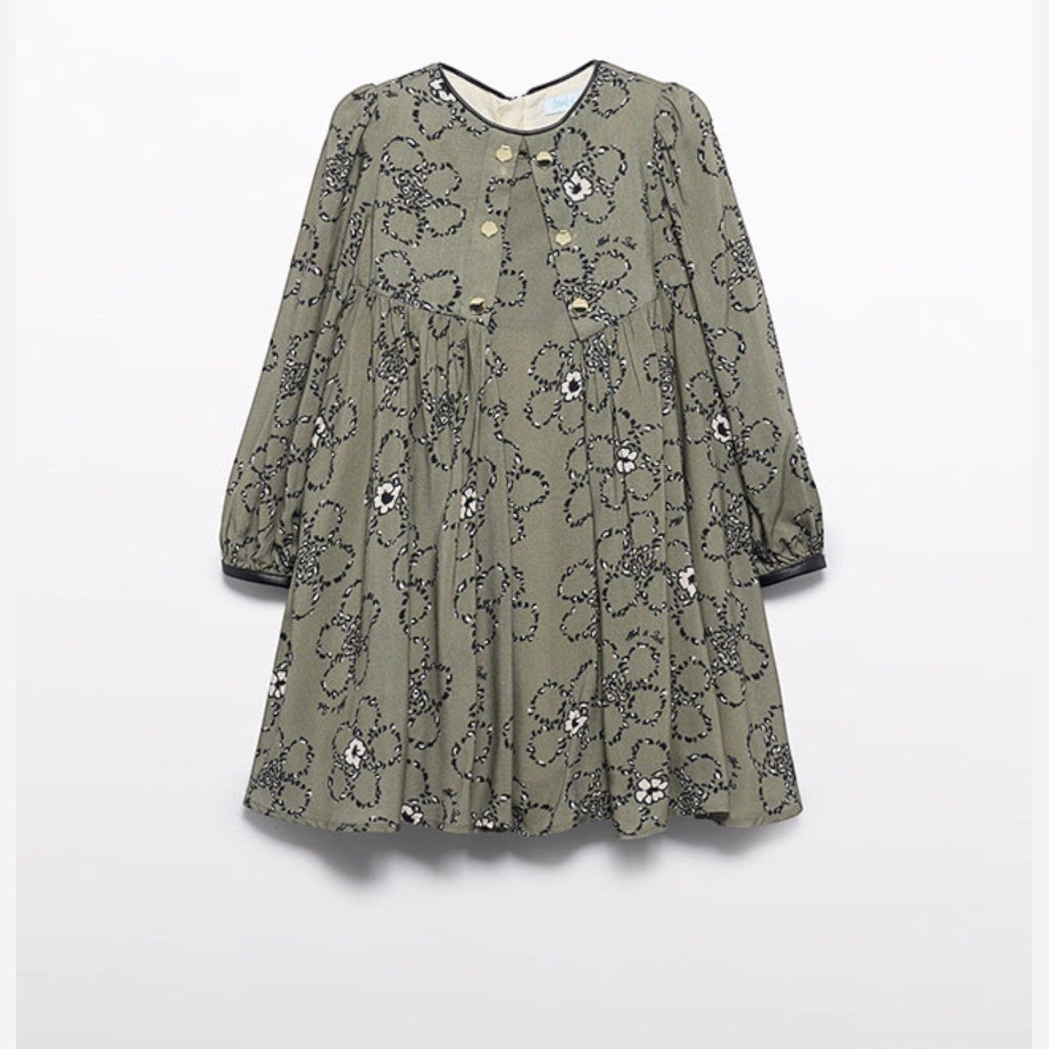 Abito viscosa stampato Bimba Verde 5536/6 - NANU' BABY