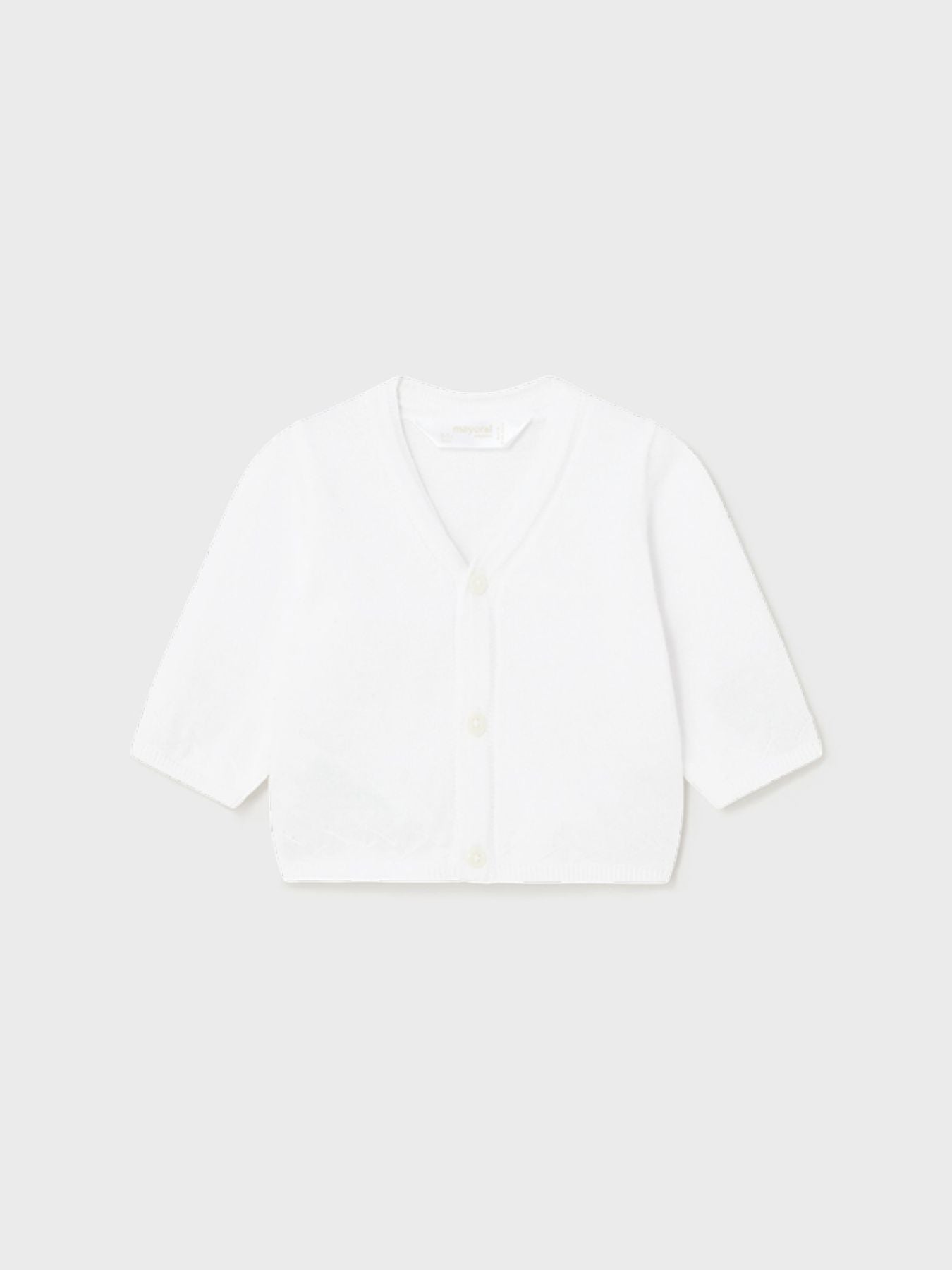 Cardian collo a v tricot Bimbo BIANCO 1379 - NANU' BABY