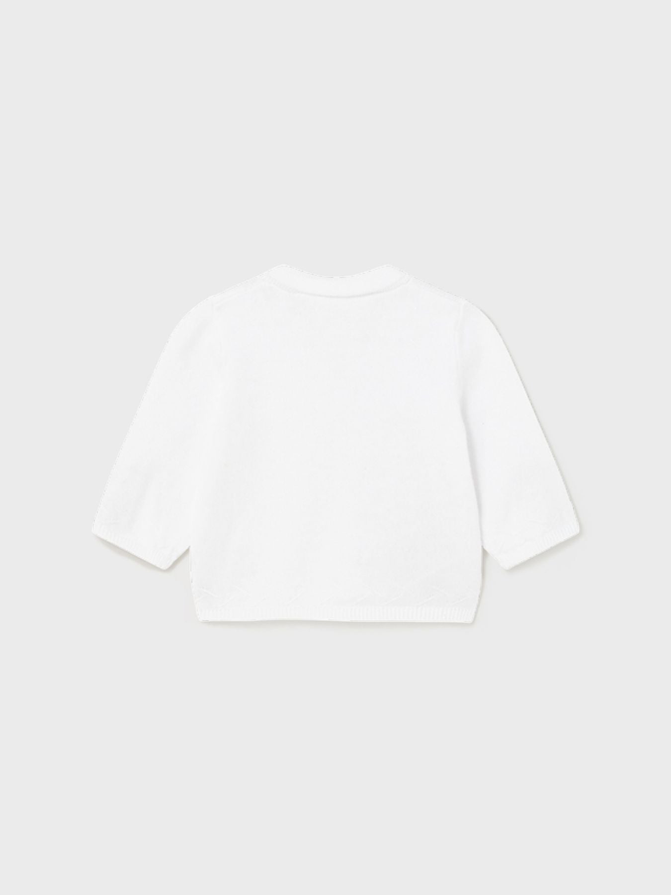 Cardian collo a v tricot Bimbo BIANCO 1379 - NANU' BABY