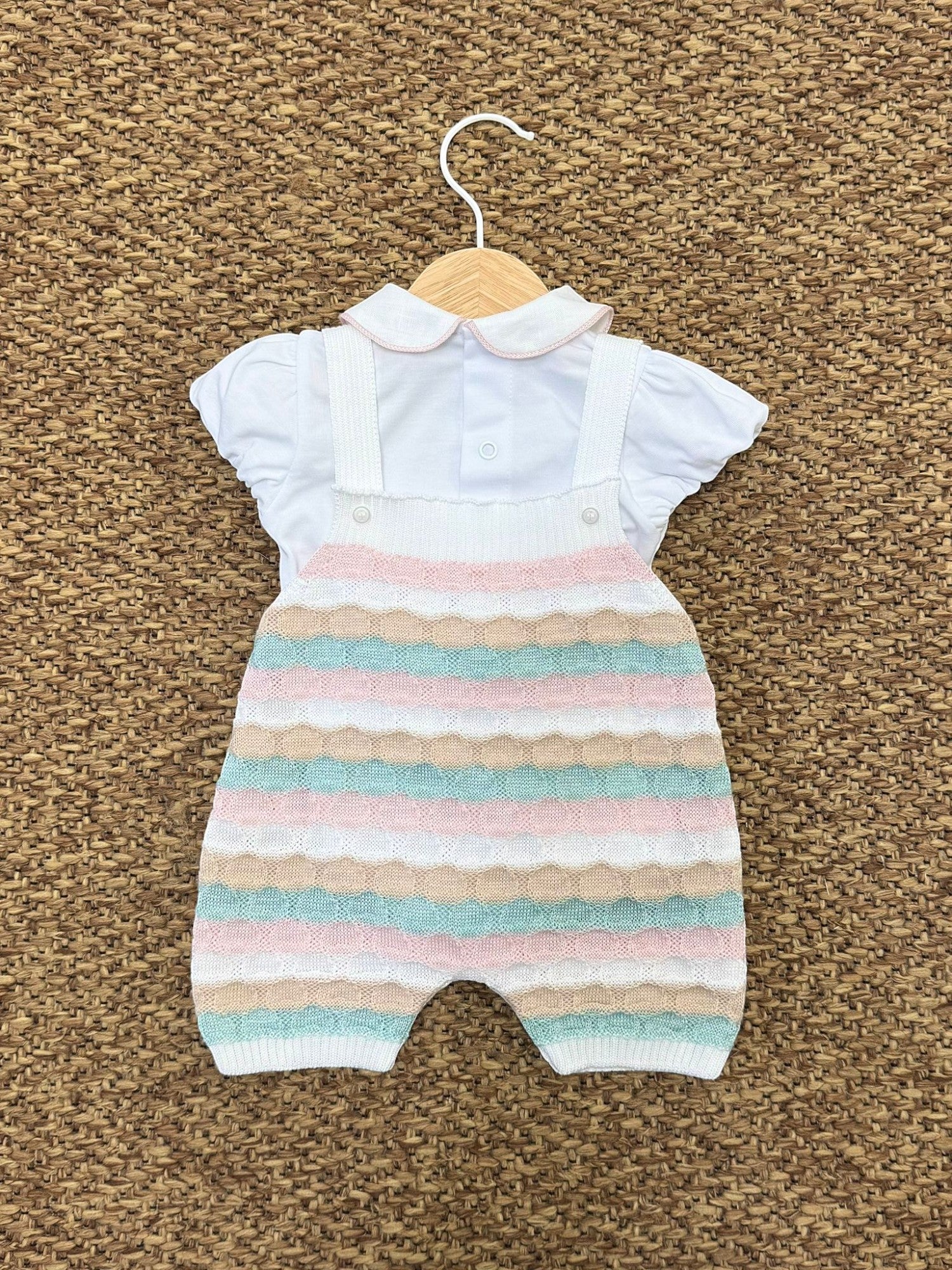 Completo Salopette e body m/c Bimba BIANCO EB1530 - NANU' BABY
