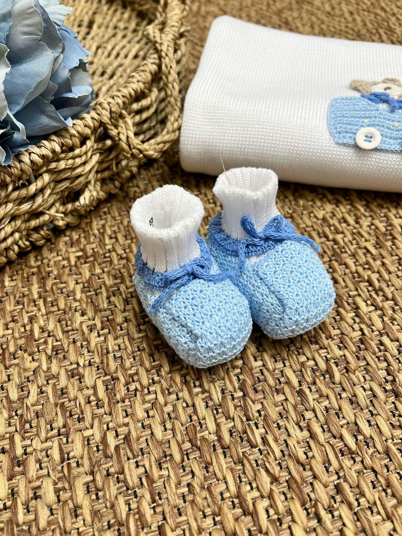 Babbucce in filo di cotone Neonato BIANCO EL36S/C - NANU' BABY