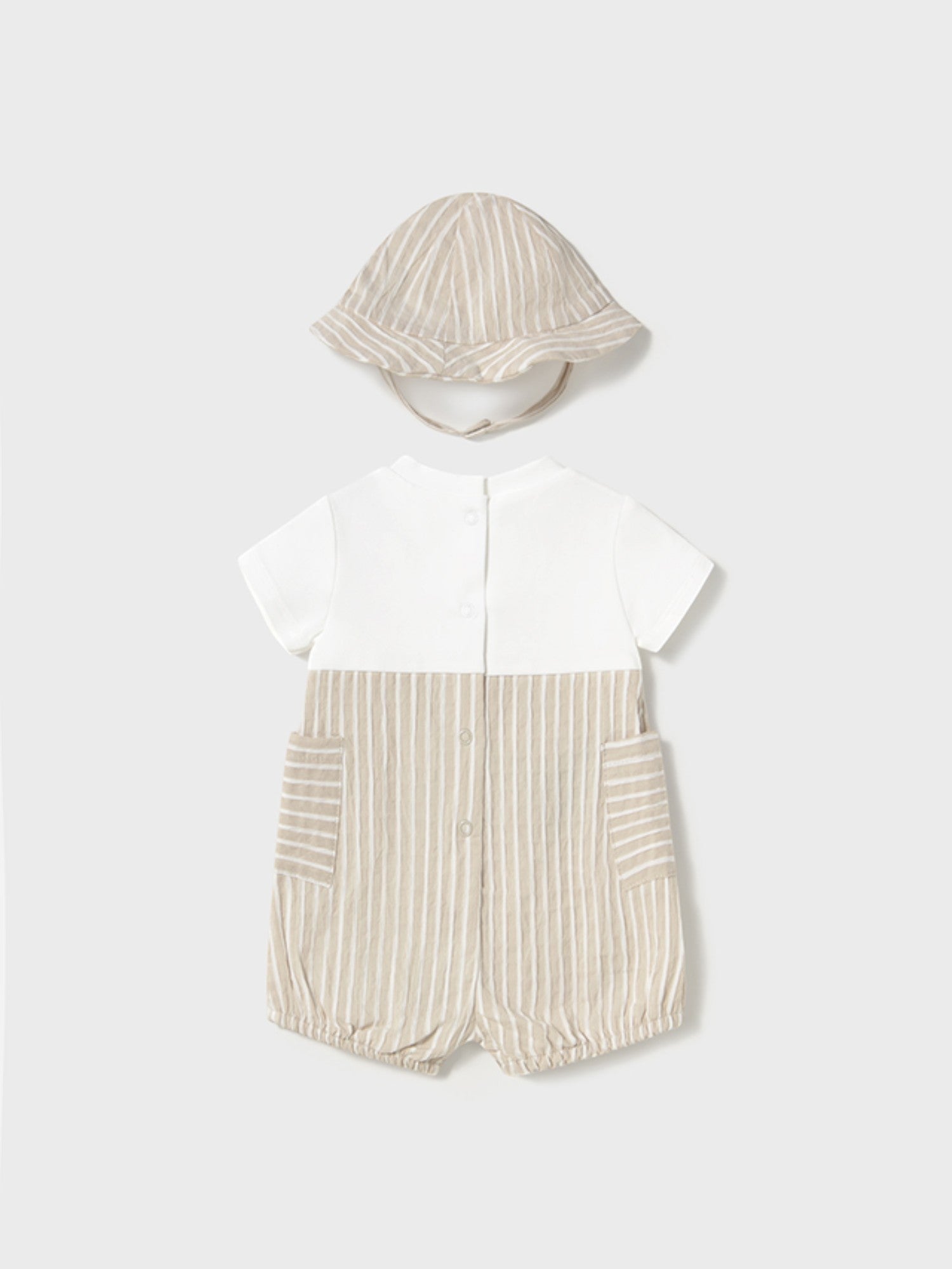 Tutina corta e cappello Bimbo AVORIO 1602 /A - NANU' BABY