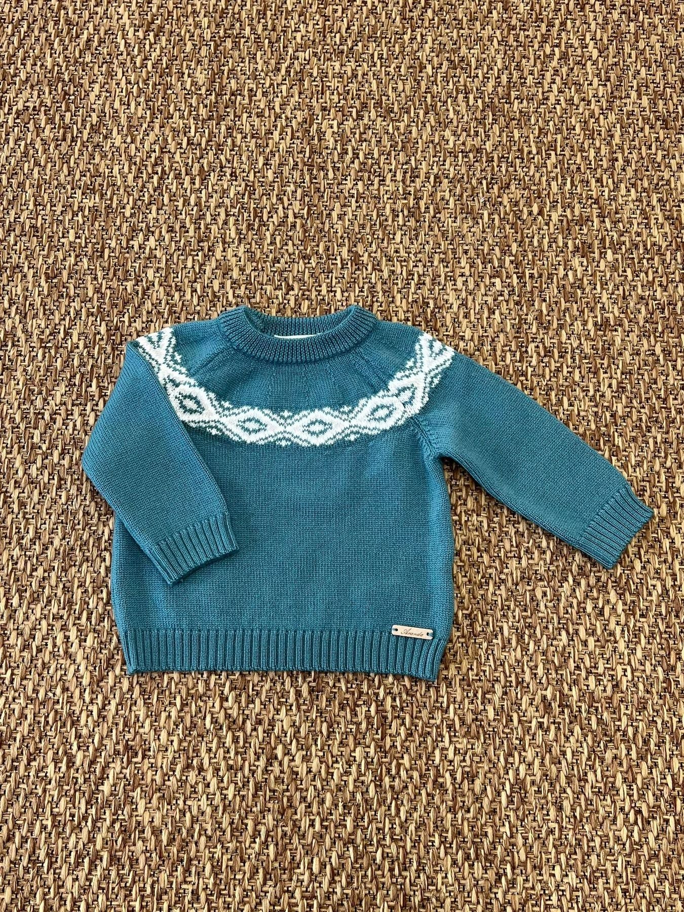 Maglia Jacquard Bimbo VERDE L044-10240 - NANU' BABY