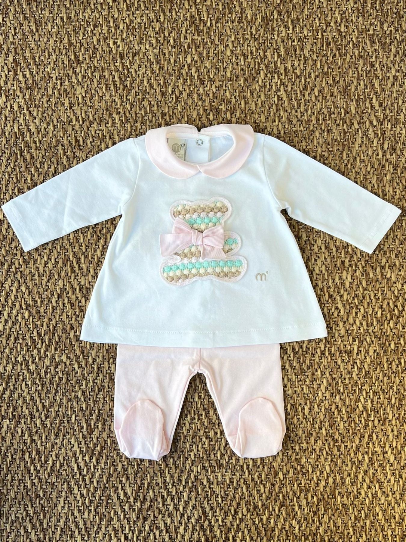 Completo Orsetto effetto Bolle Neonata ROSA EP6517 - NANU' BABY