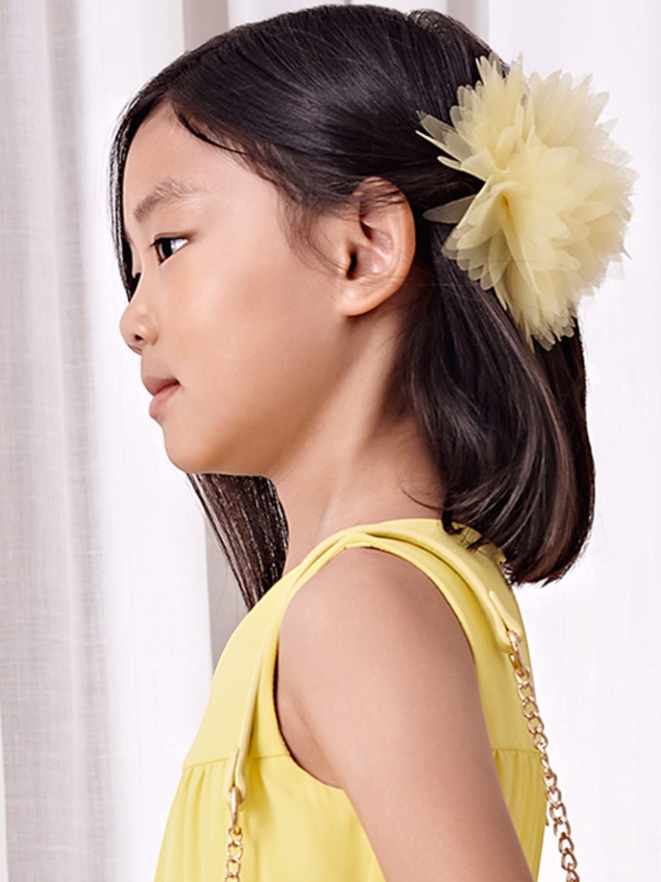 Fermaglio fiore organza GIALLO 5409/G - NANU' BABY