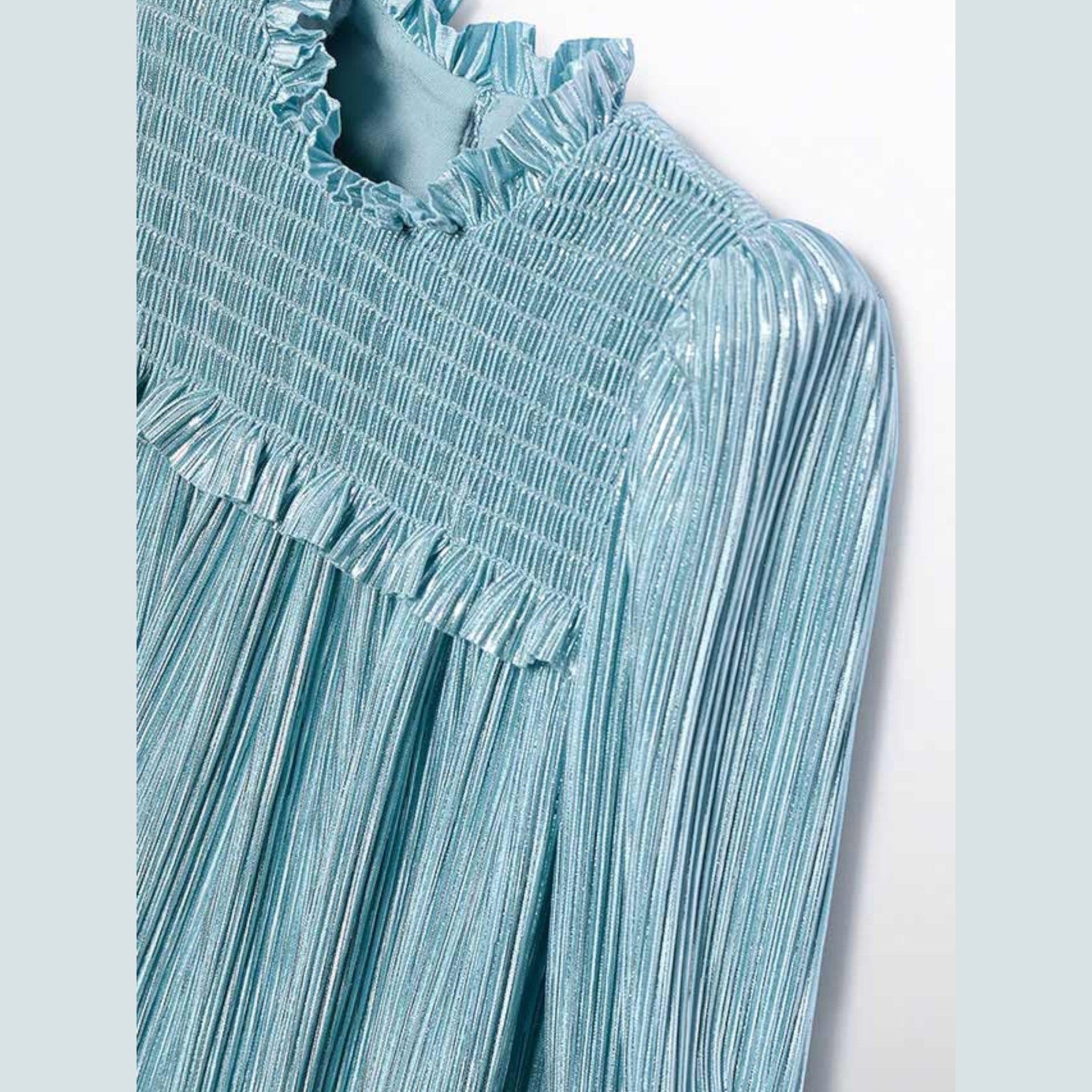 Abito plissato Bimba Verde 5510/9 - NANU' BABY