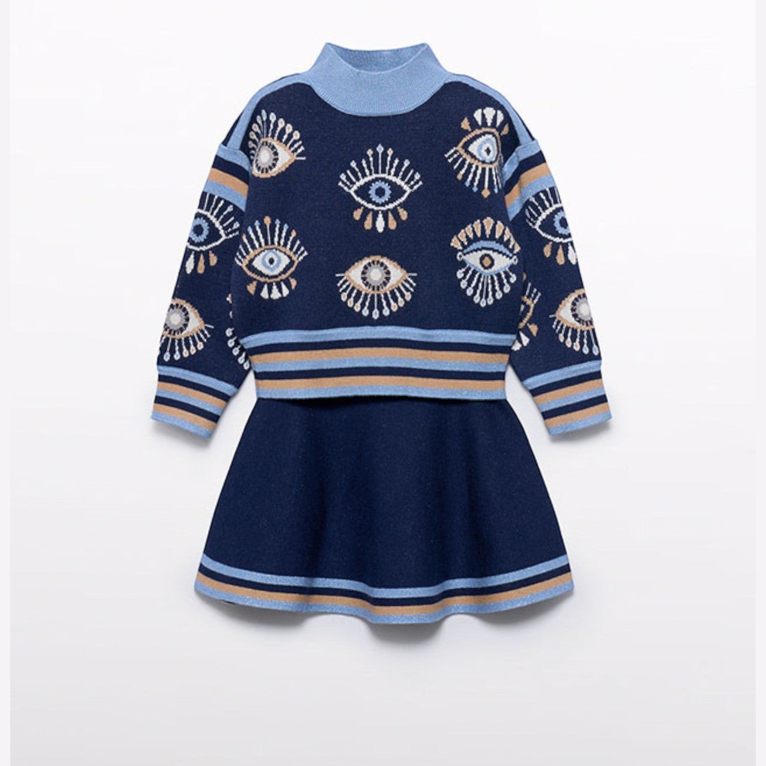 Compl. tricot gonna jacquard Bimba Blu 5540/4 - NANU' BABY