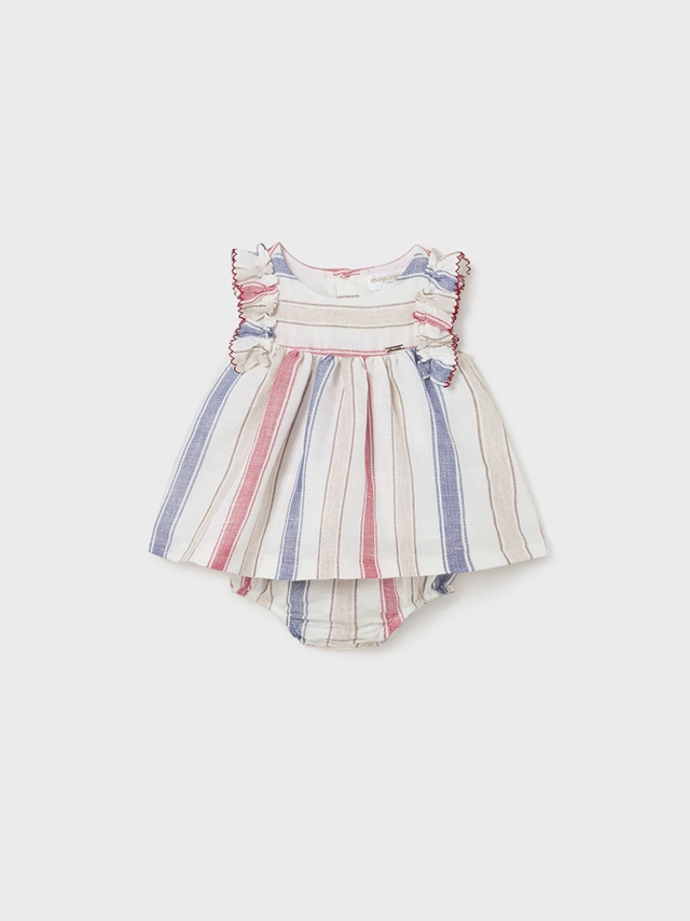 Abito righe lino Bimba ROSSO 1829 - NANU' BABY