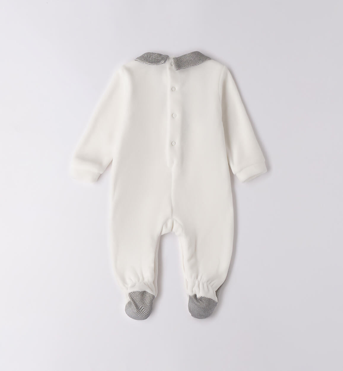 Tutina Ciniglia Interlock Con Piede Neonato Bianco 3F646/112