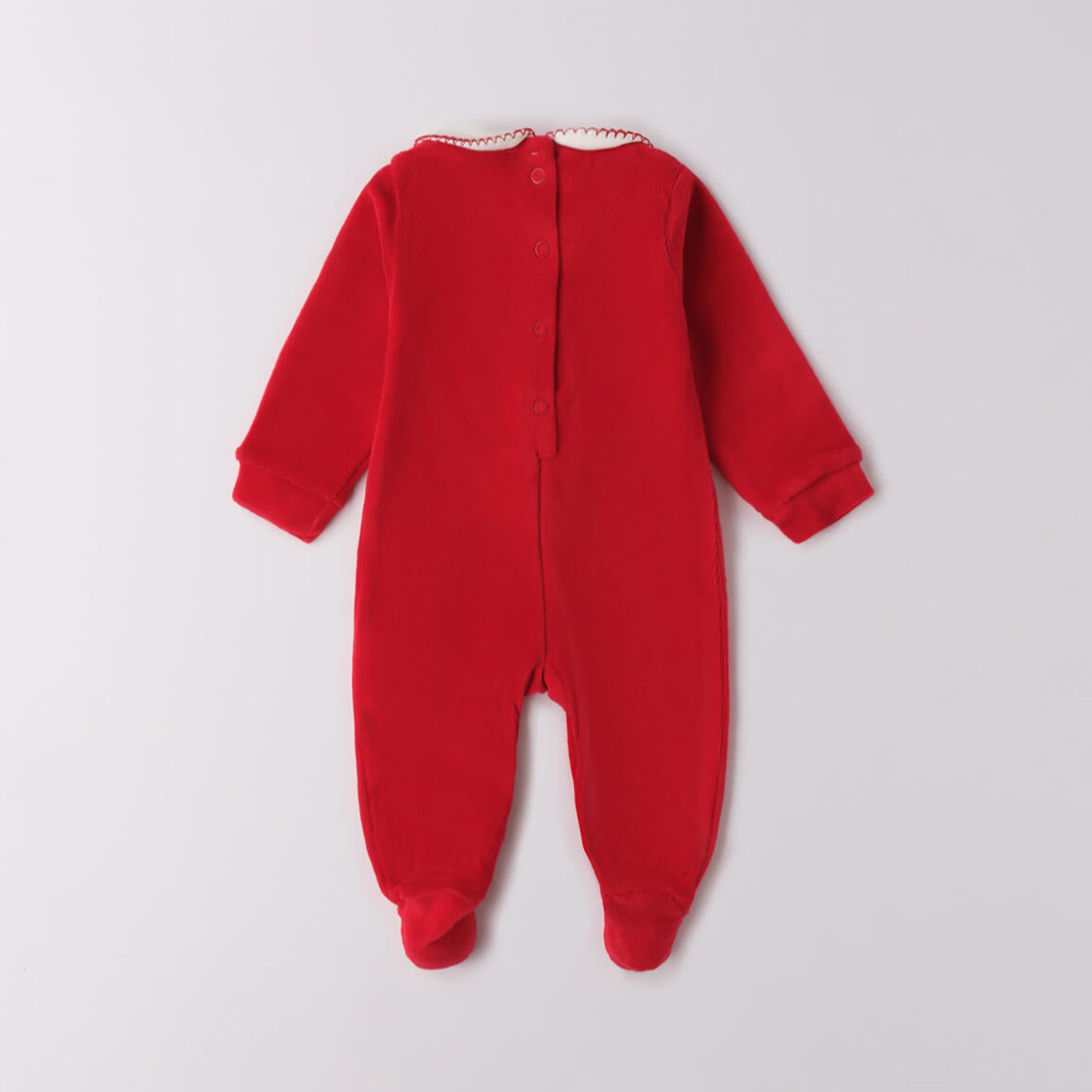 Tutina Natalizia Ciniglia Con Piede Neonata Rosso 3F769/2253