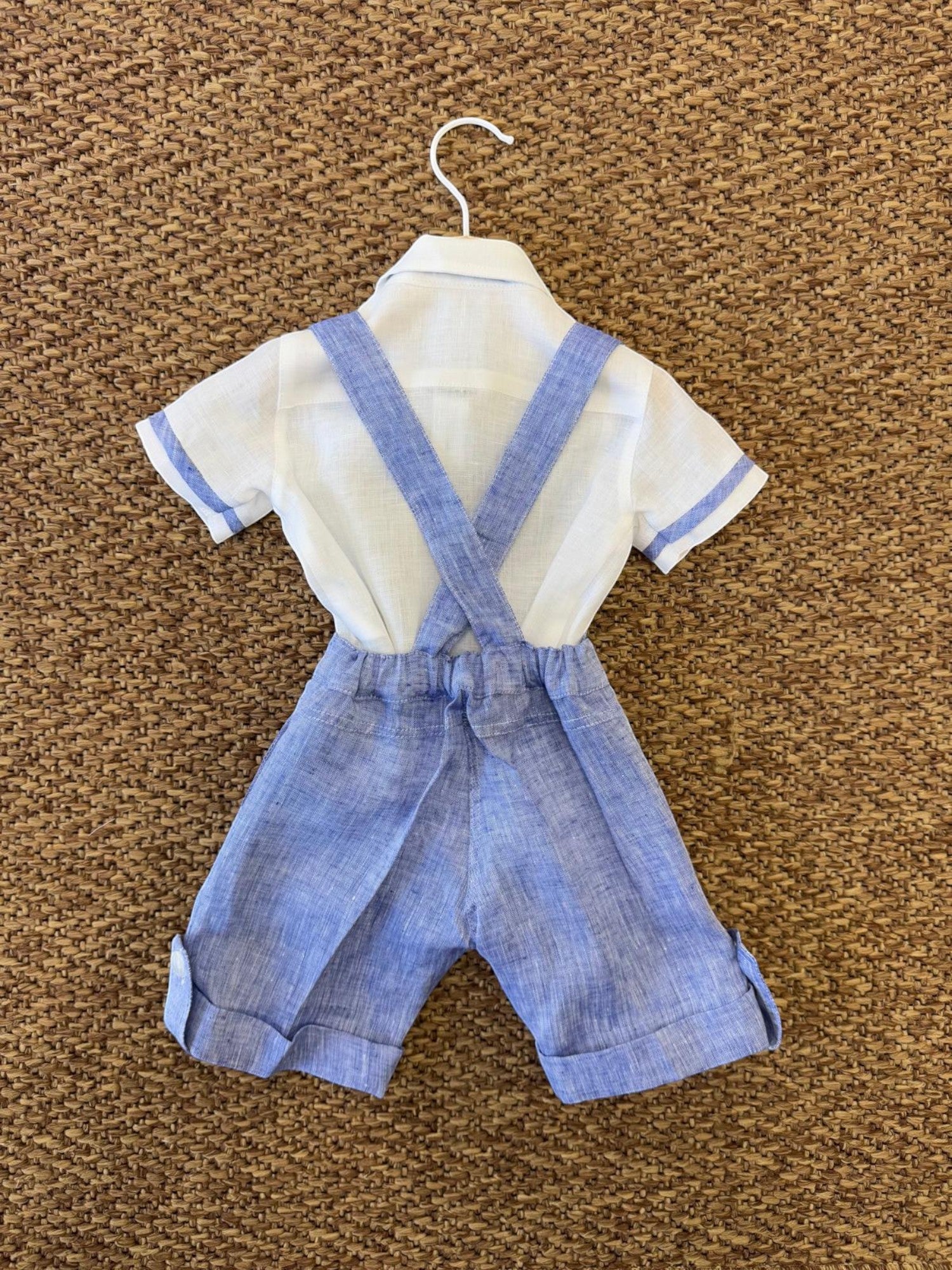 Completo Cerimonia lino 3 pezzi Bimbo BLU M0480A - NANU' BABY